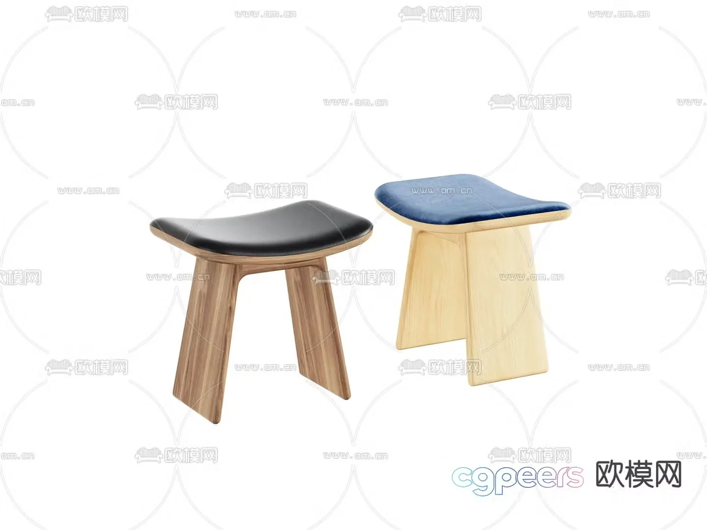 modern stool low stool stool 3d model