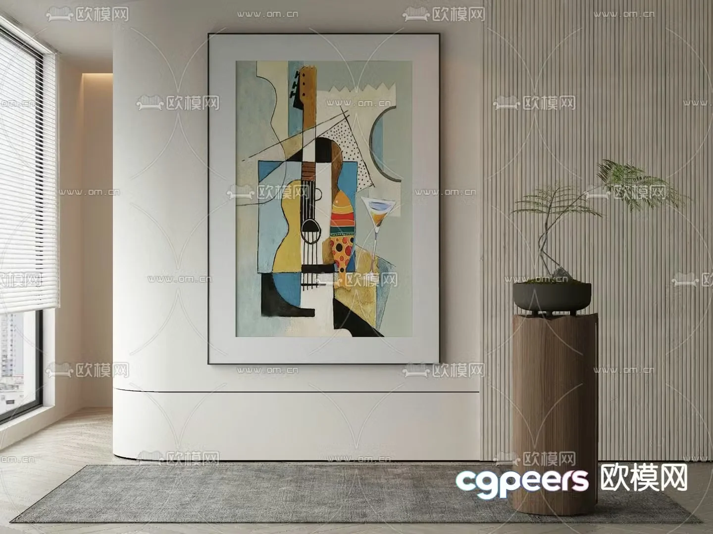 Modern decorative painting hanging painting 3d model