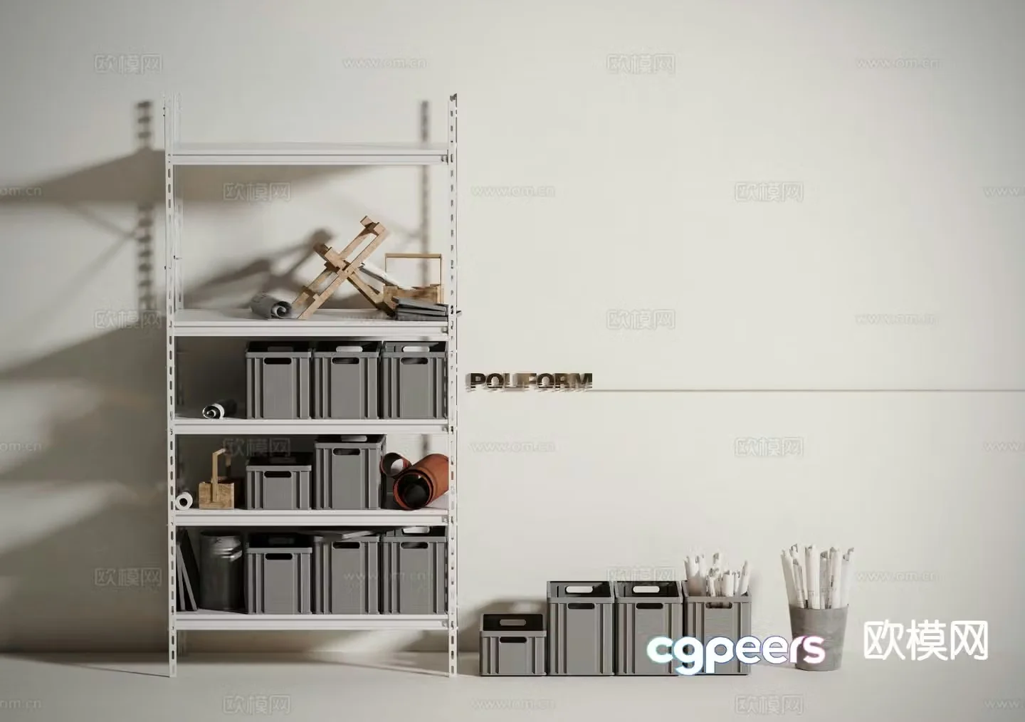 Modern storage rack cargo box shelf 3d model