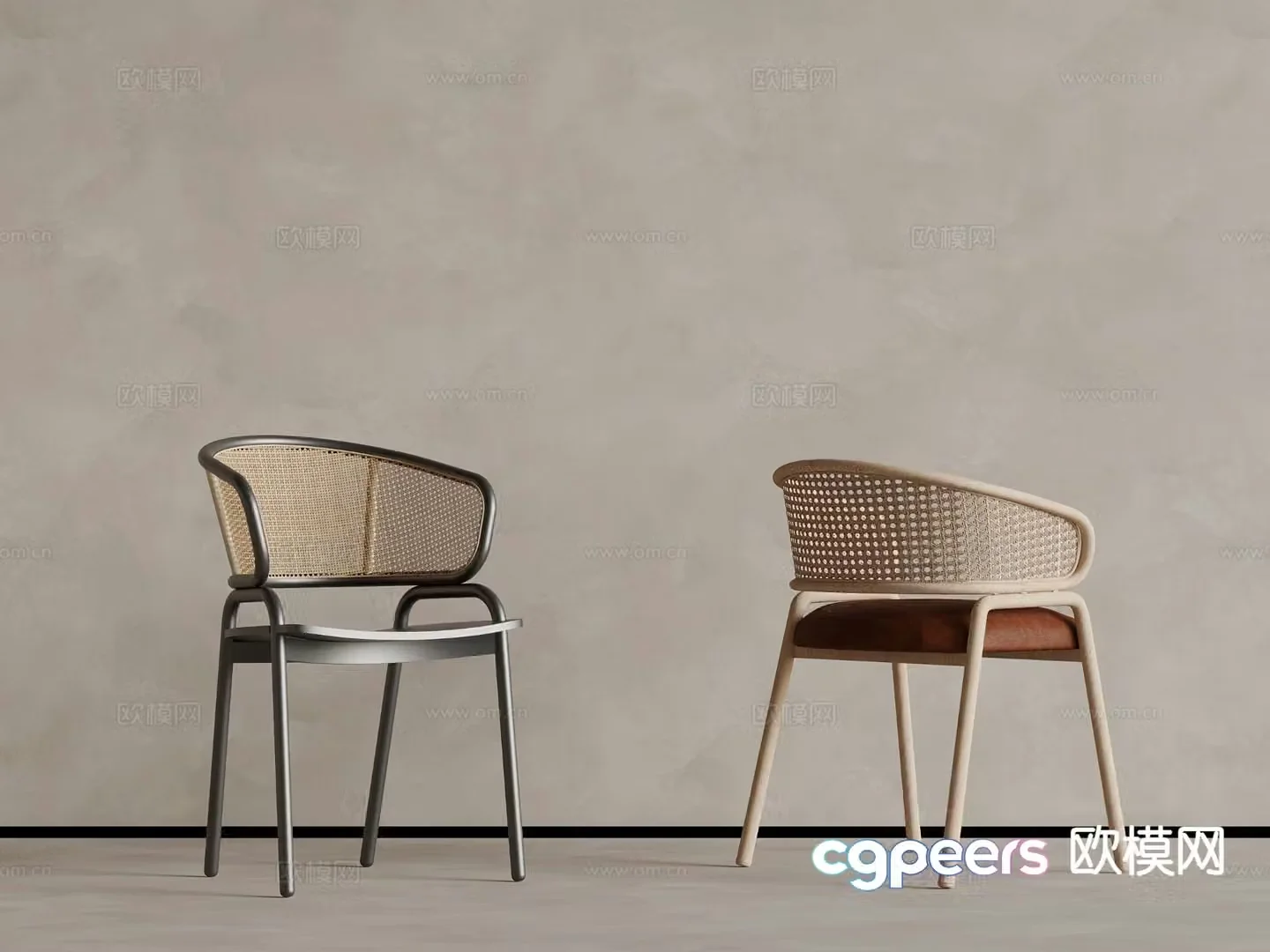 Wabi-sabi chair dining chair leisure chair 3d model