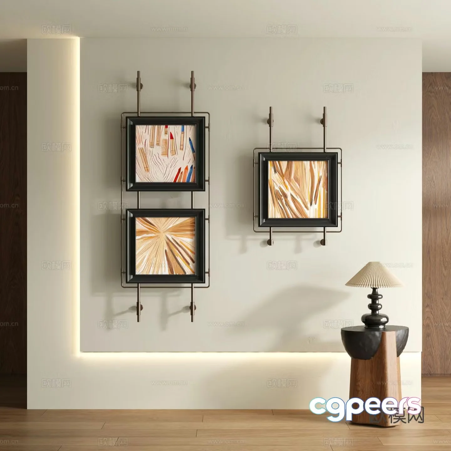 Medieval style texture painting decorative painting 3d model