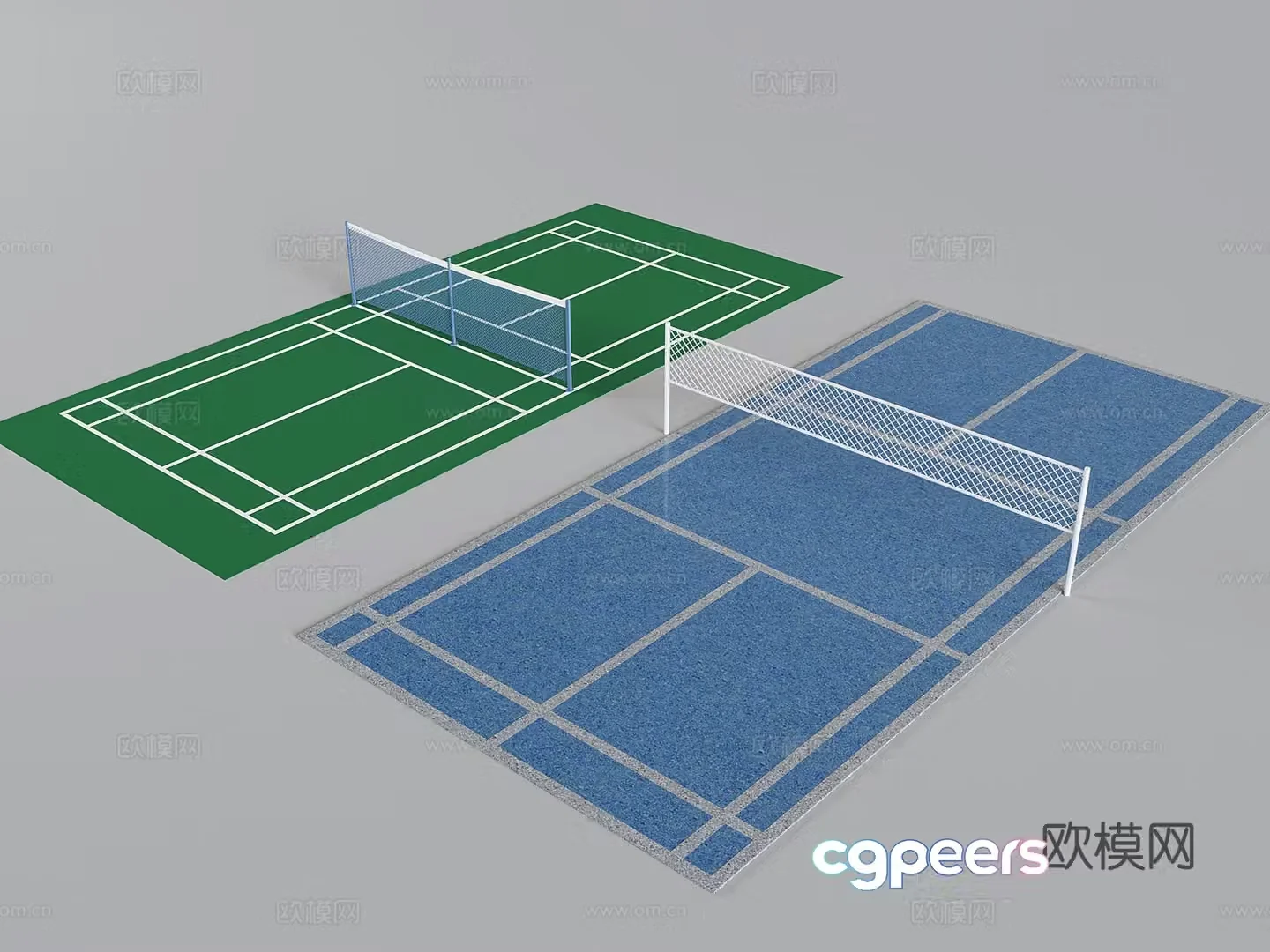 Badminton training ground Plastic sports ground 3D model