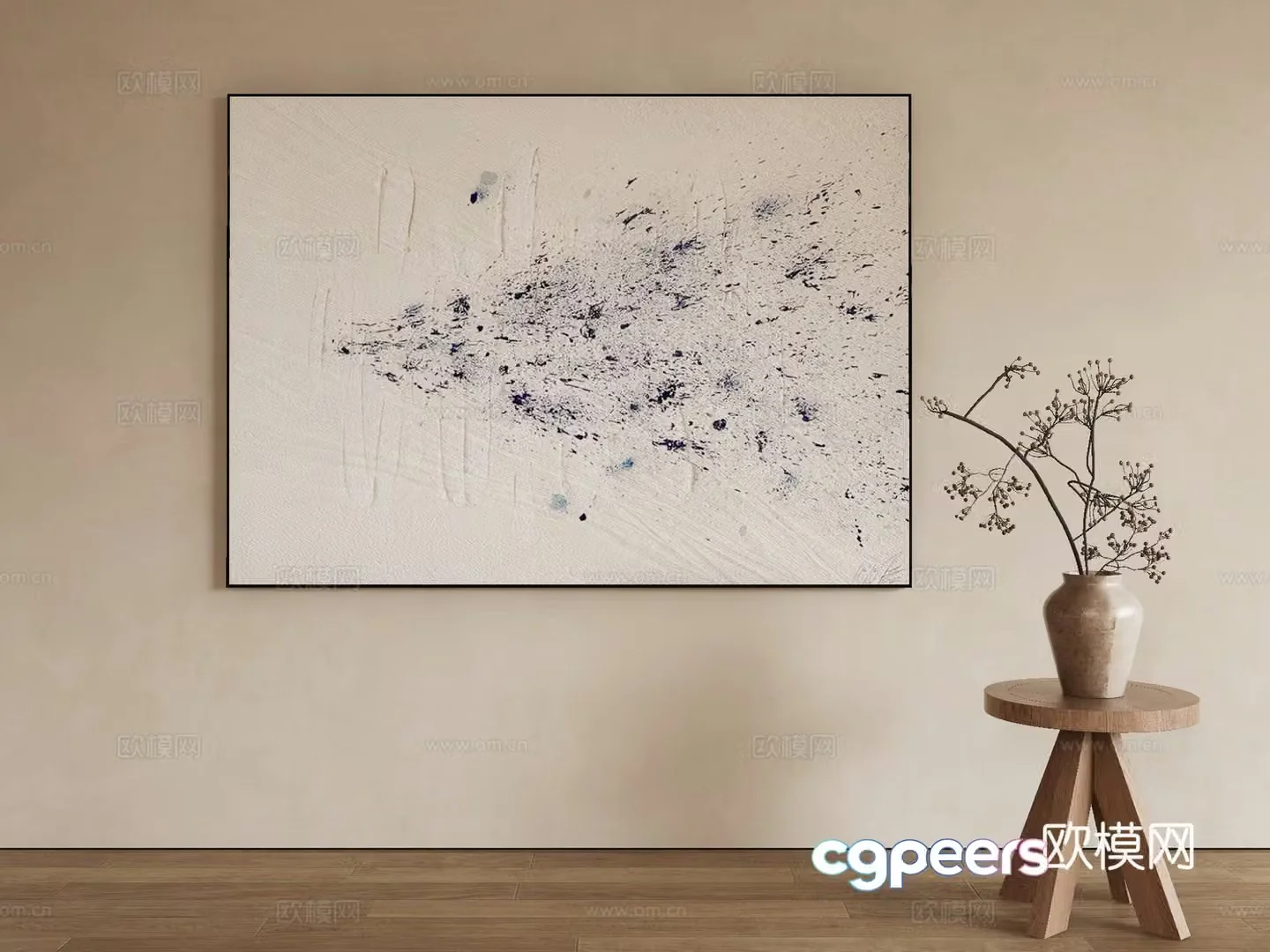 Modern texture painting decorative painting 3d model