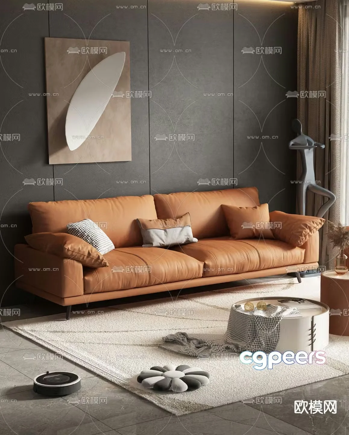 Modern sofa coffee table 3d model
