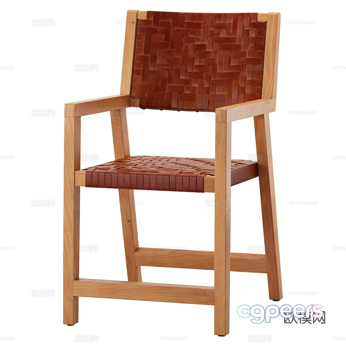 Nordic simple single chair simple chair living room chair dining chair stool 3d model
