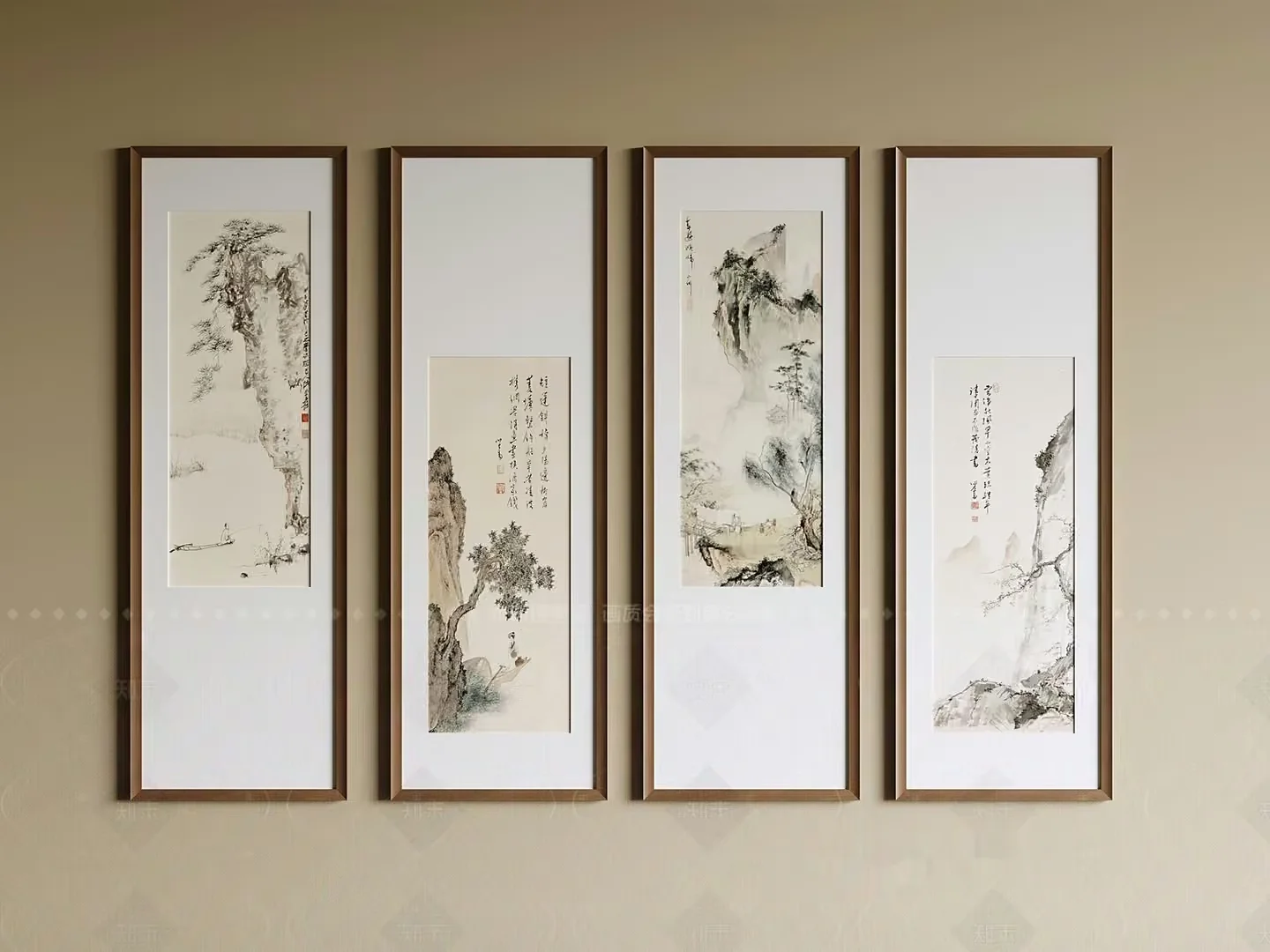 Four Framed Paintings 3D Model – 1446 – CORONA Render