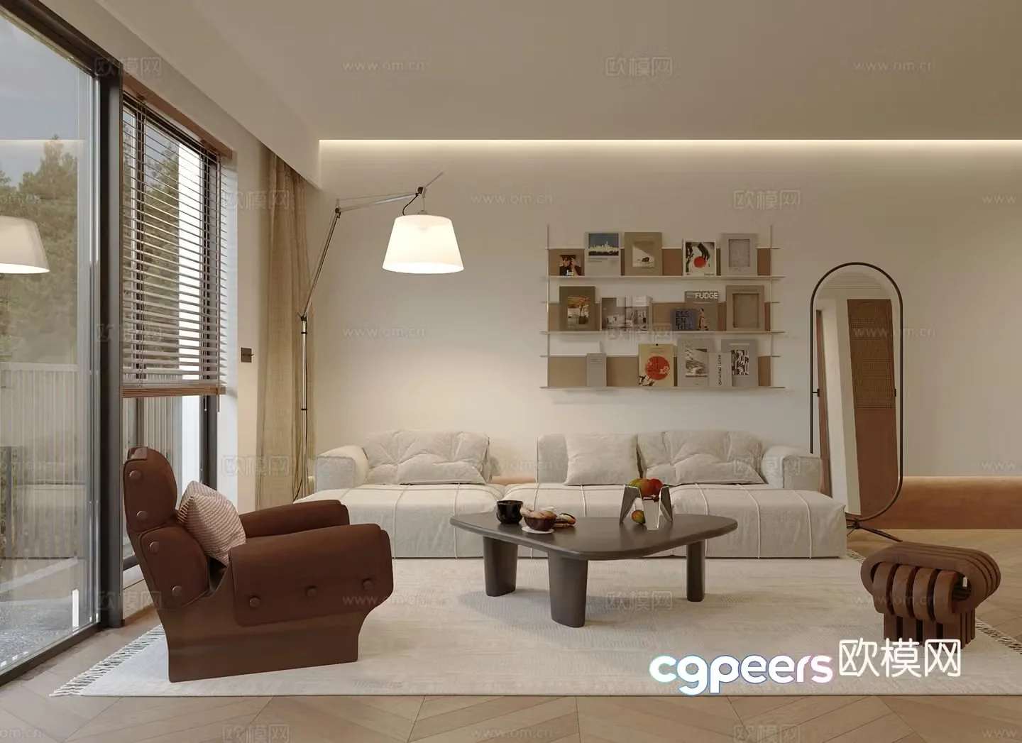 Middle-aged living room 3d model