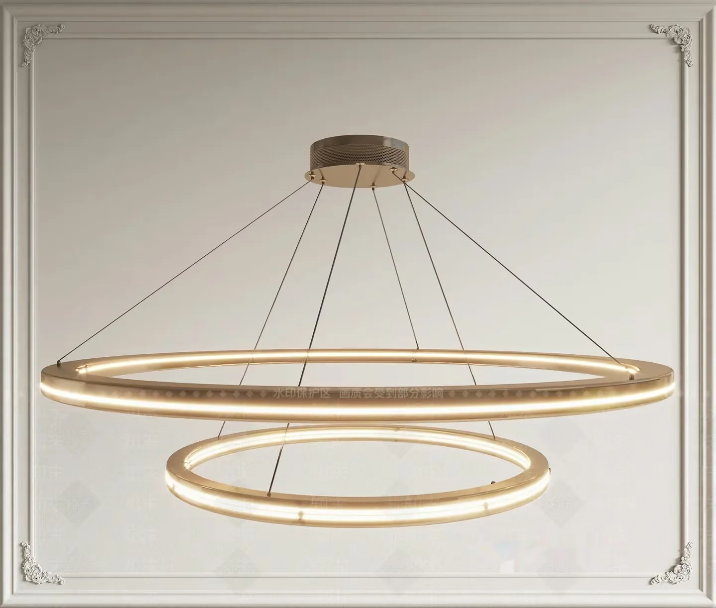 Gold Light Fixture 3D Model – 14429 – VRAY Render