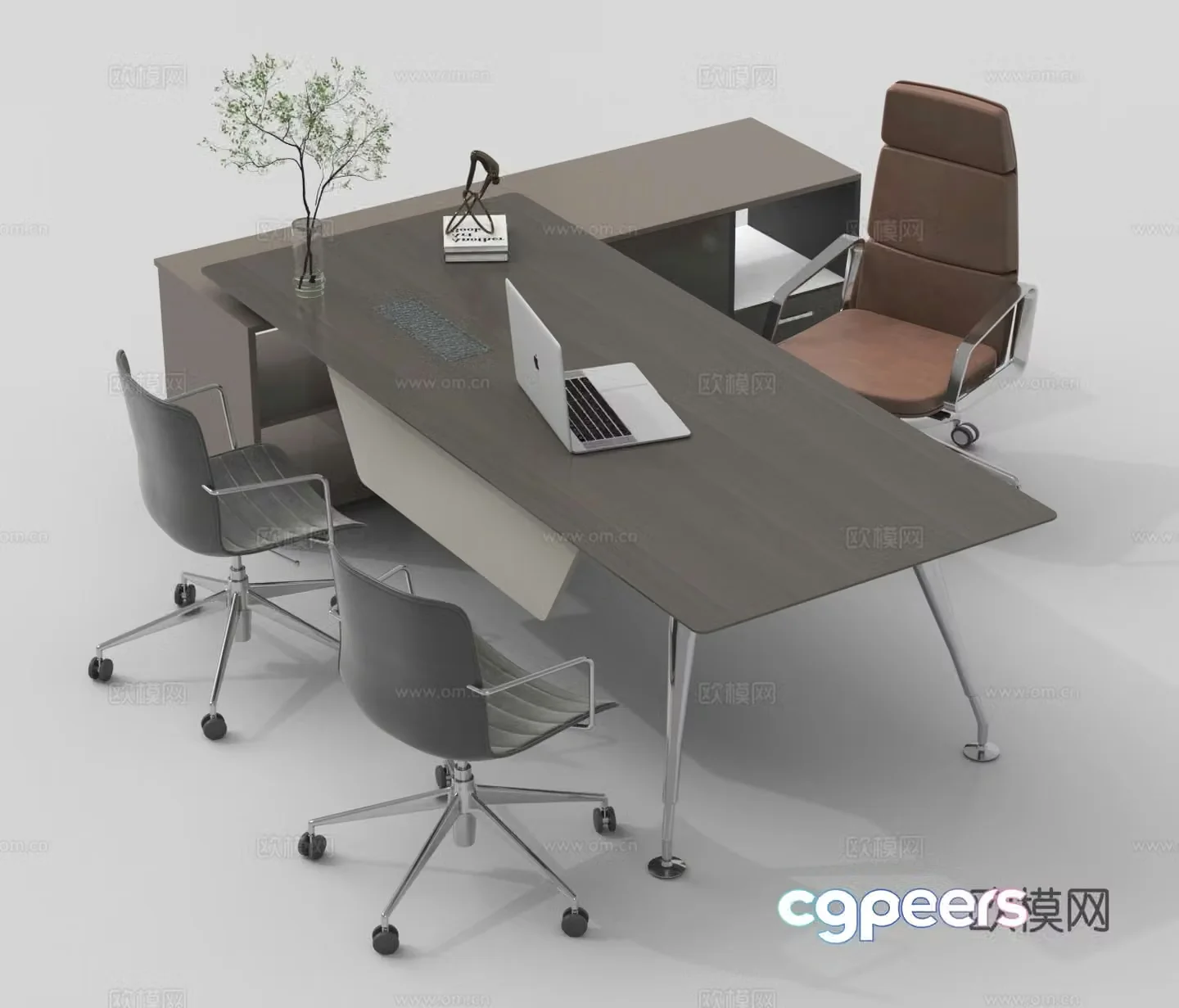 Office desk workstation office desk chair desk desk supervisor desk manager desk 3D model