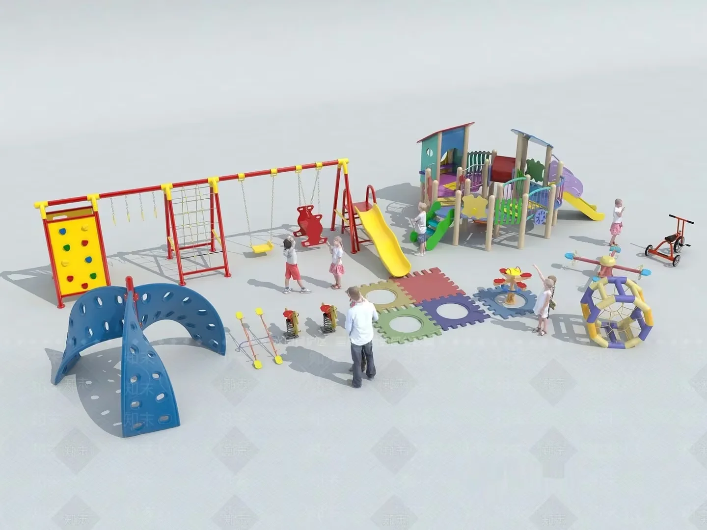 A Colorful Playground 3D Model – 10876 – VRAY Render