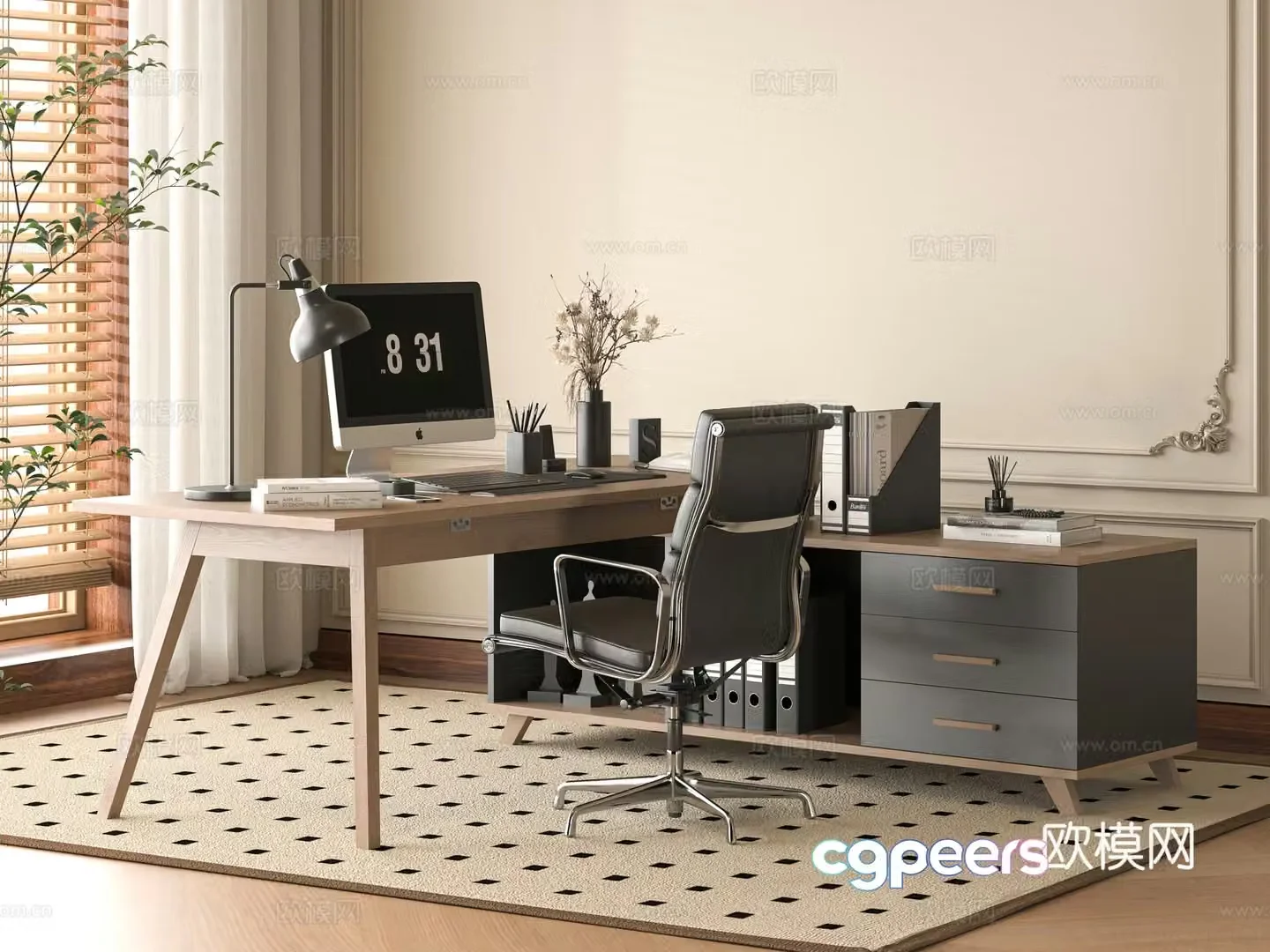 Modern office desk chair 3d model