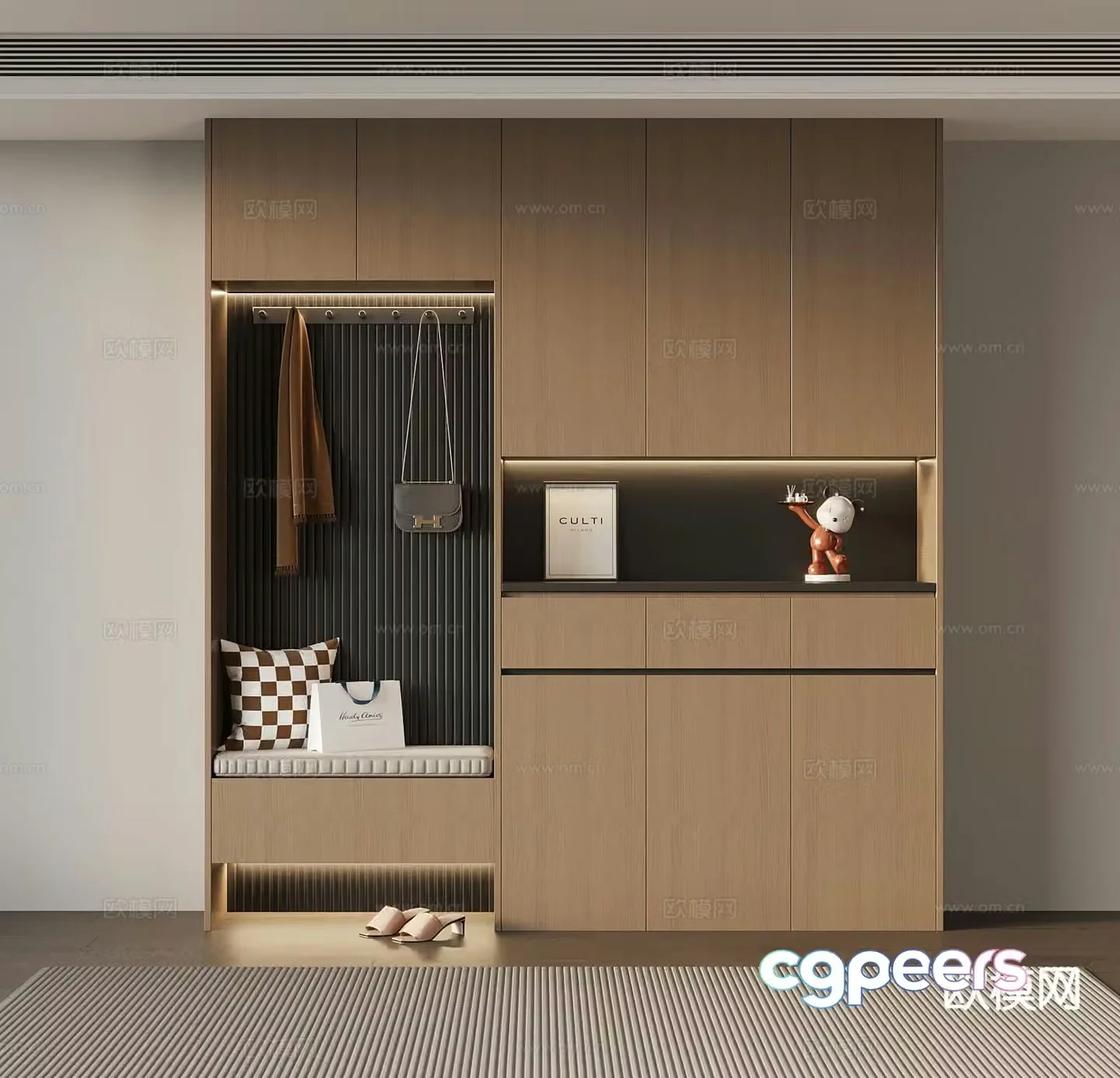 Italian style shoe cabinet home shoe cabinet entrance shoe cabinet 3D model