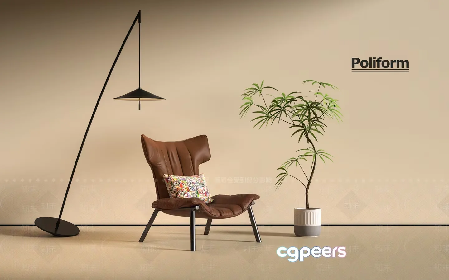 Modern Living Room 3D Model – 4689 – VRAY Render