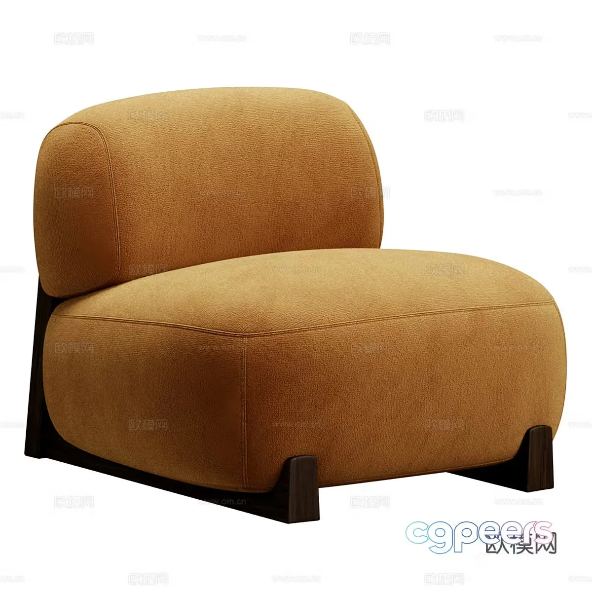 Modern Italian Fort fabric wooden sofa chair 3d model