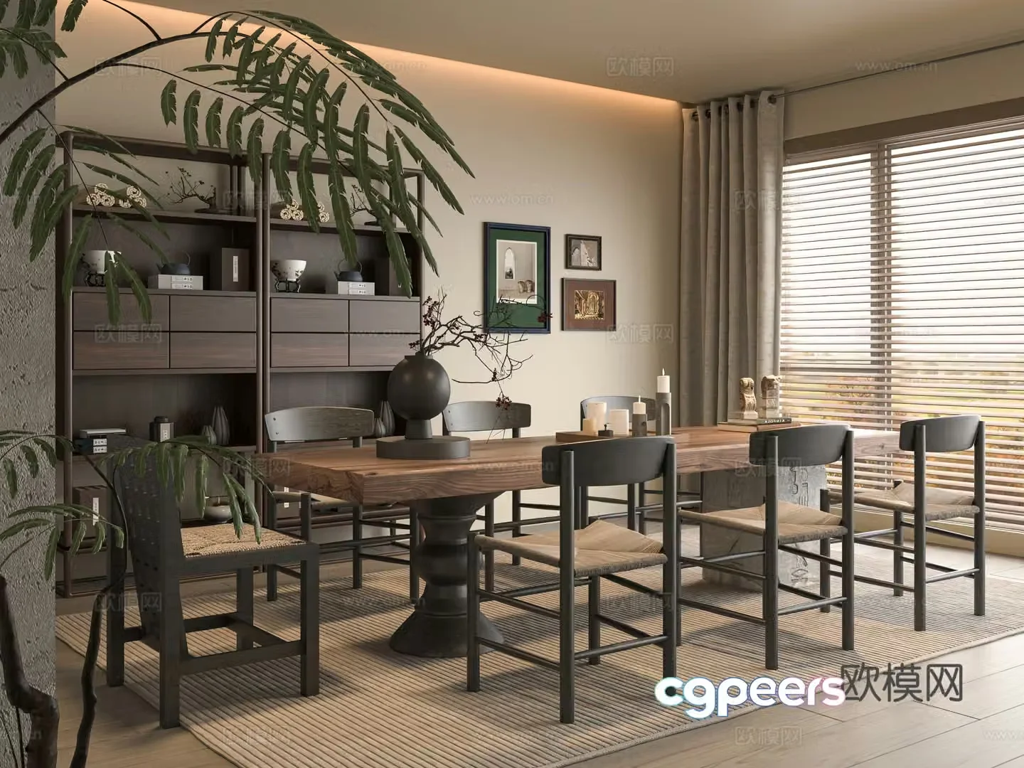 Middle-aged tea room 3D model
