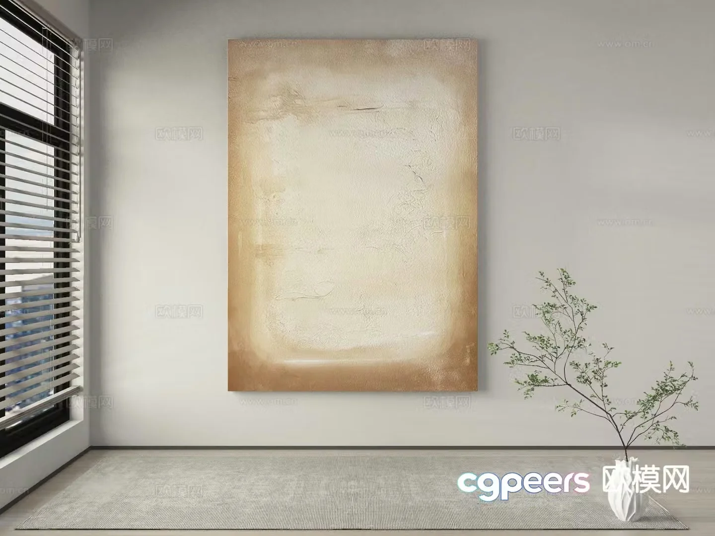 Modern decorative painting abstract painting solid color 3d model