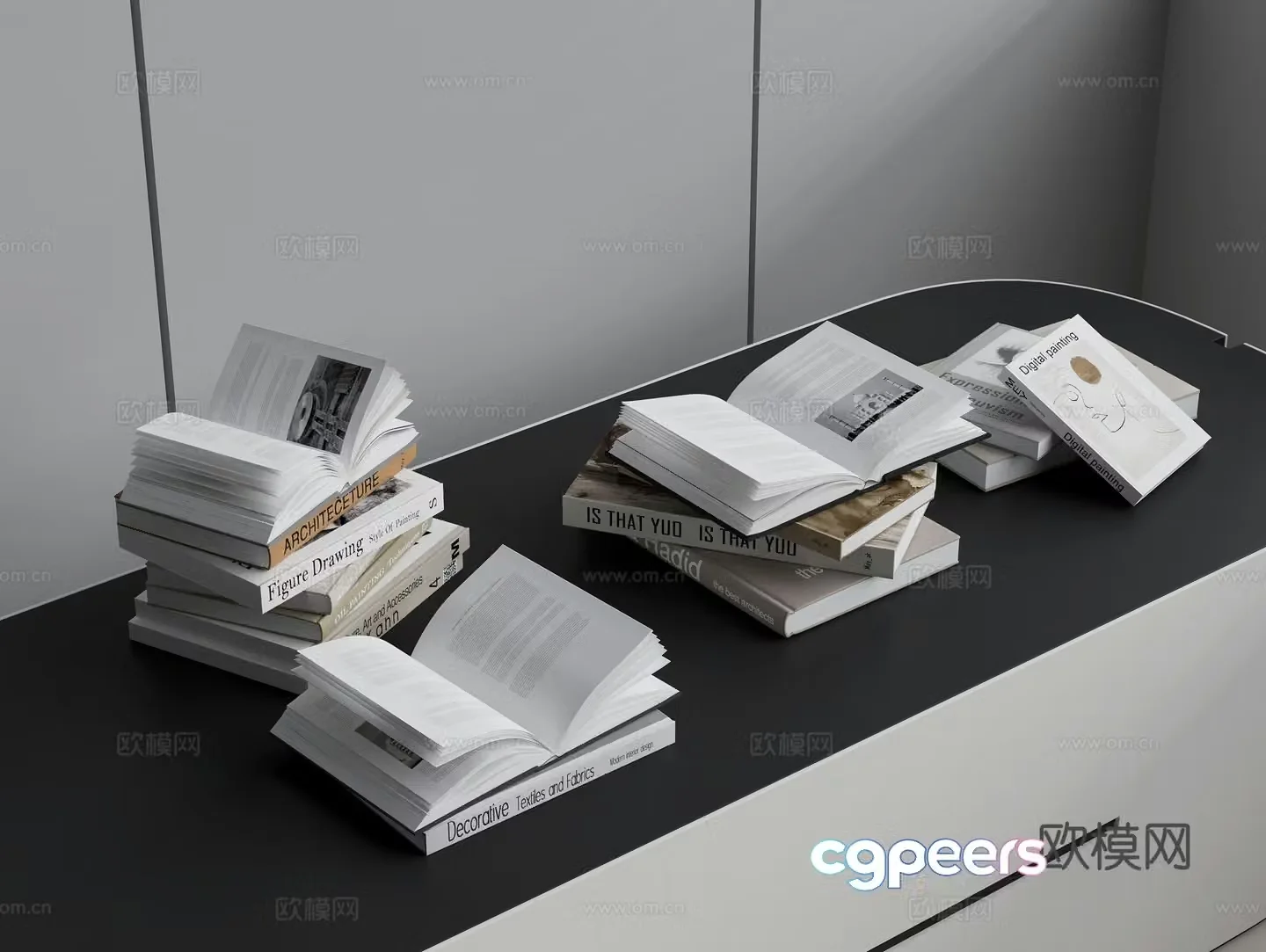 Books Book Ornaments 3D Model