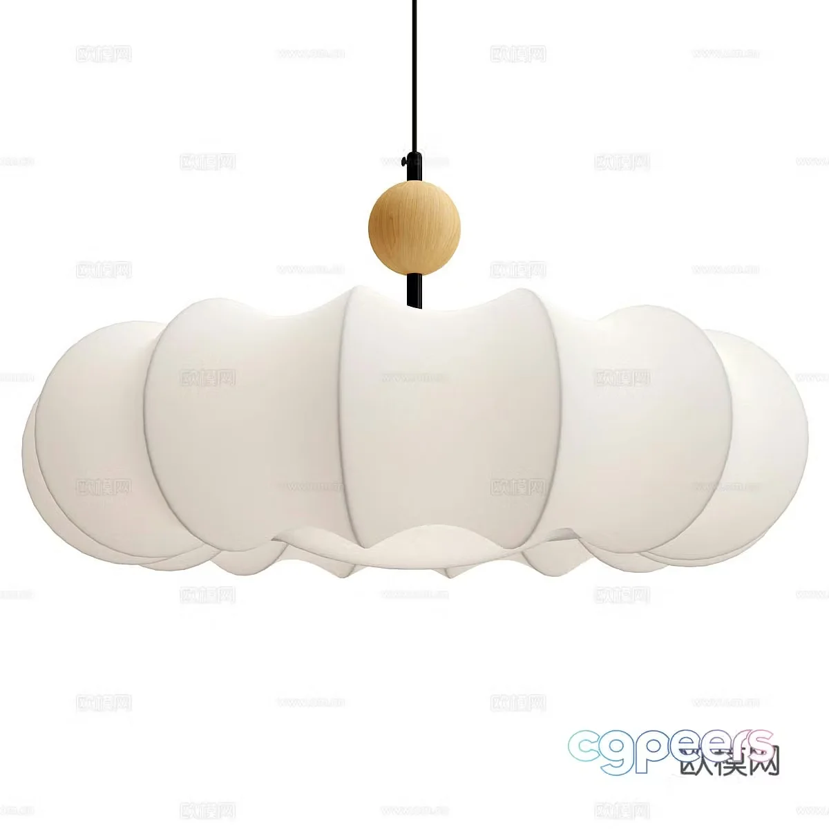 Japanese lantern chandelier 3d model