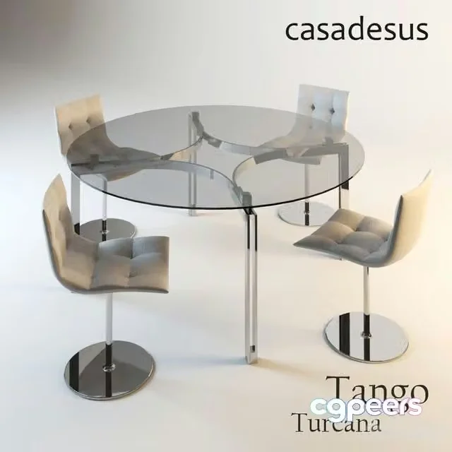 3ds Max Free – Tango round table and chair Turcana – Casadesus