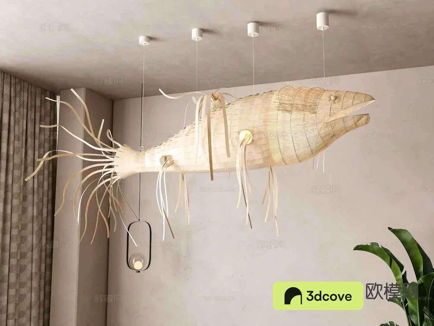 Japanese fish chandelier