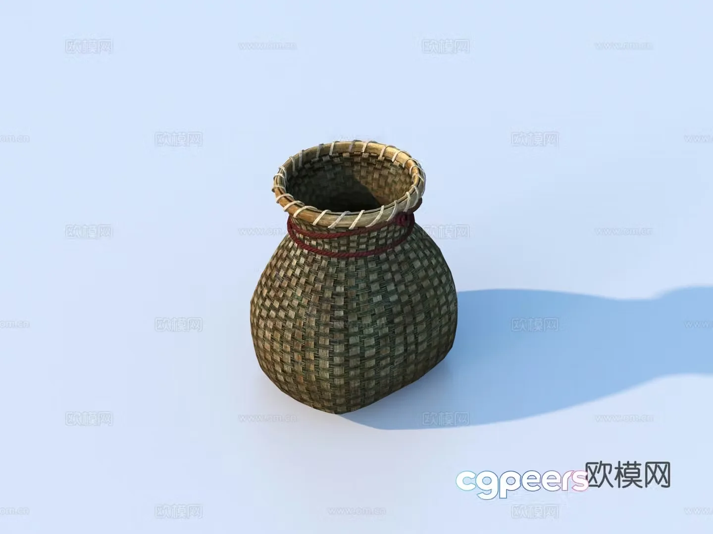 Fish basket fishing gear weaving container 3d model
