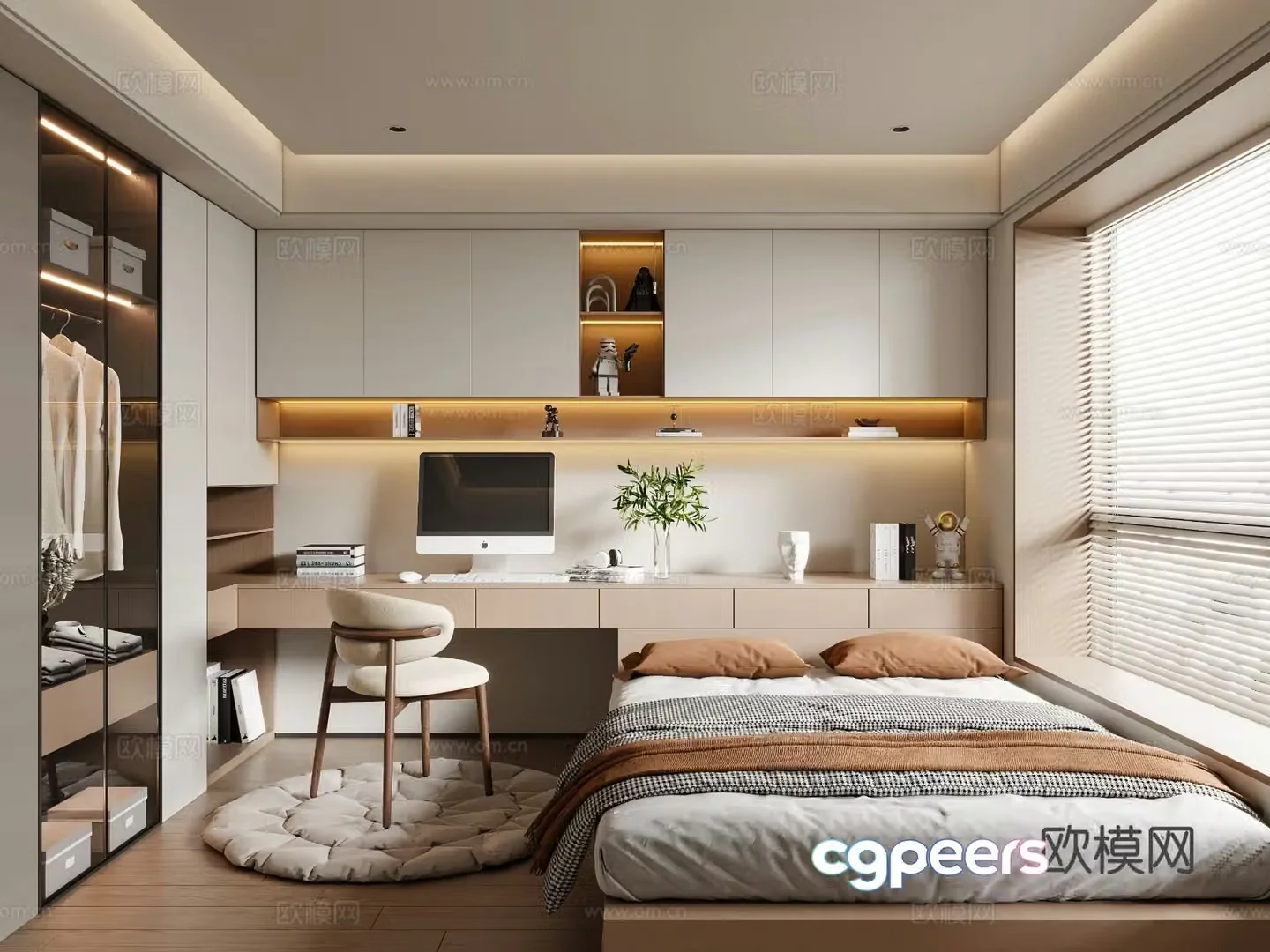 Modern tatami bedroom 3d model