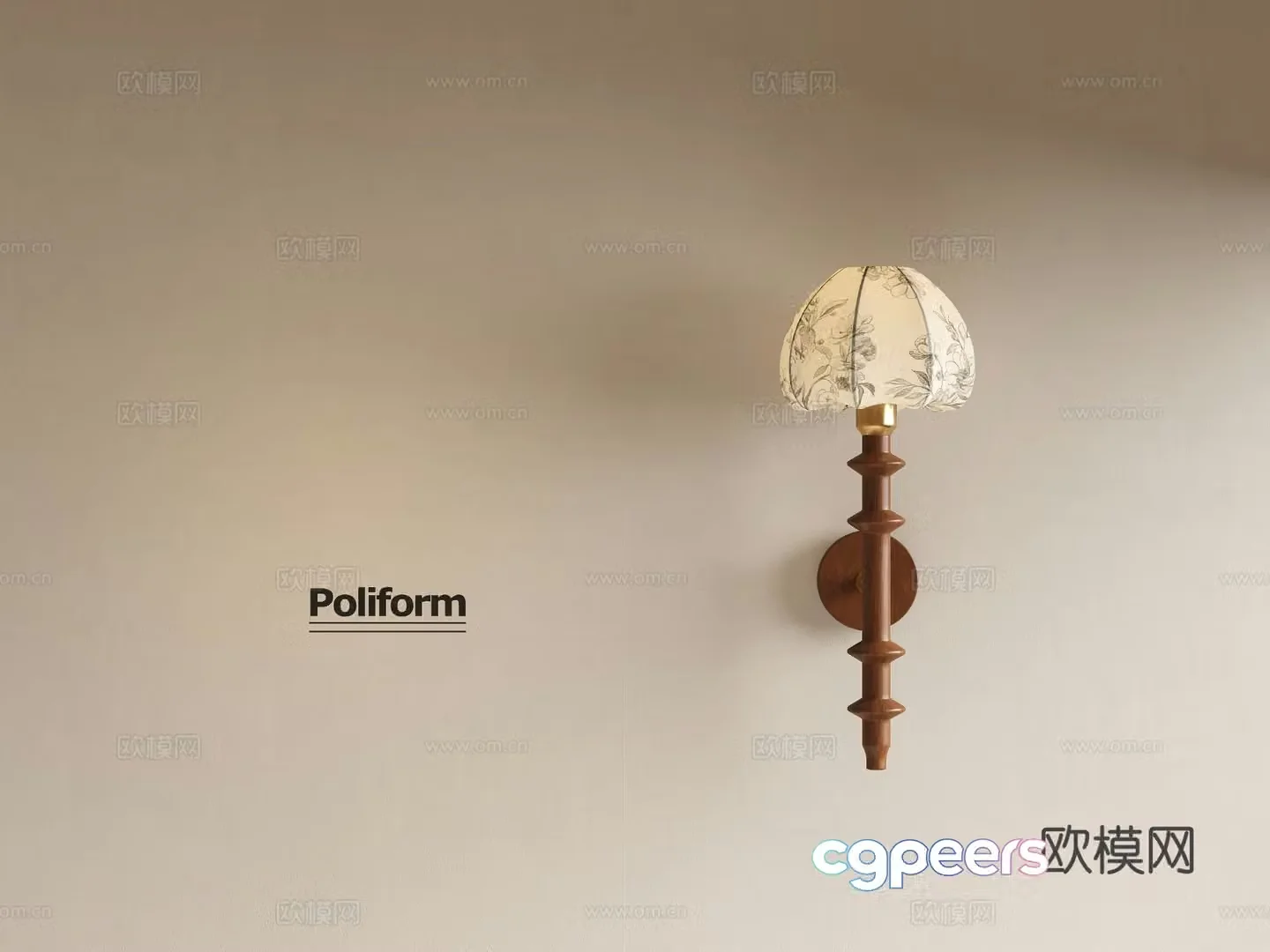 Medieval style wall lamp 3d model