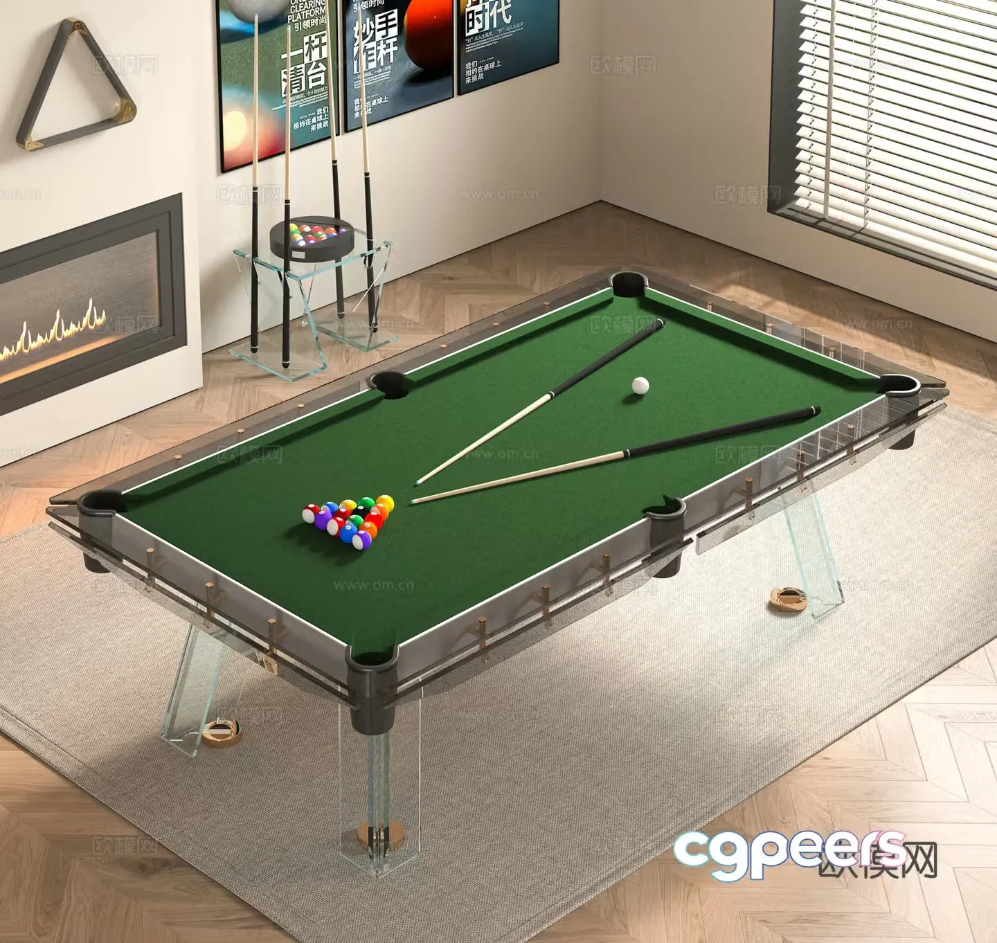 Modern billiard table 3d model