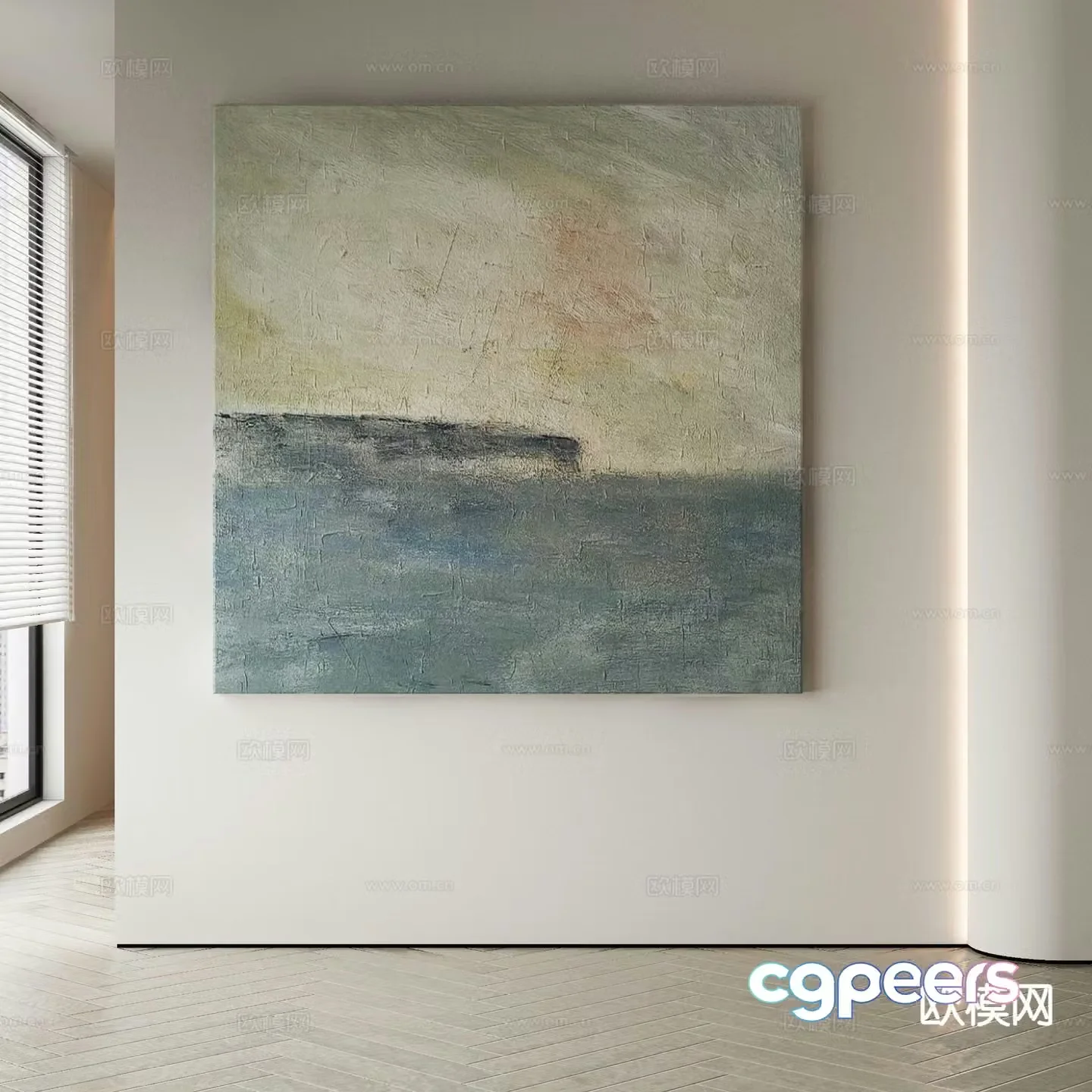 Wabi-sabi painting texture painting decorative painting hanging painting 3D model