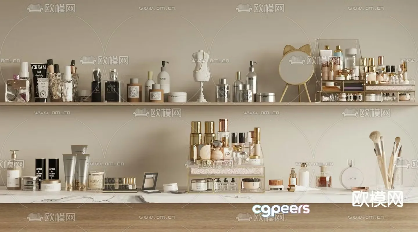 Modern cosmetics skin care products beauty 3d model
