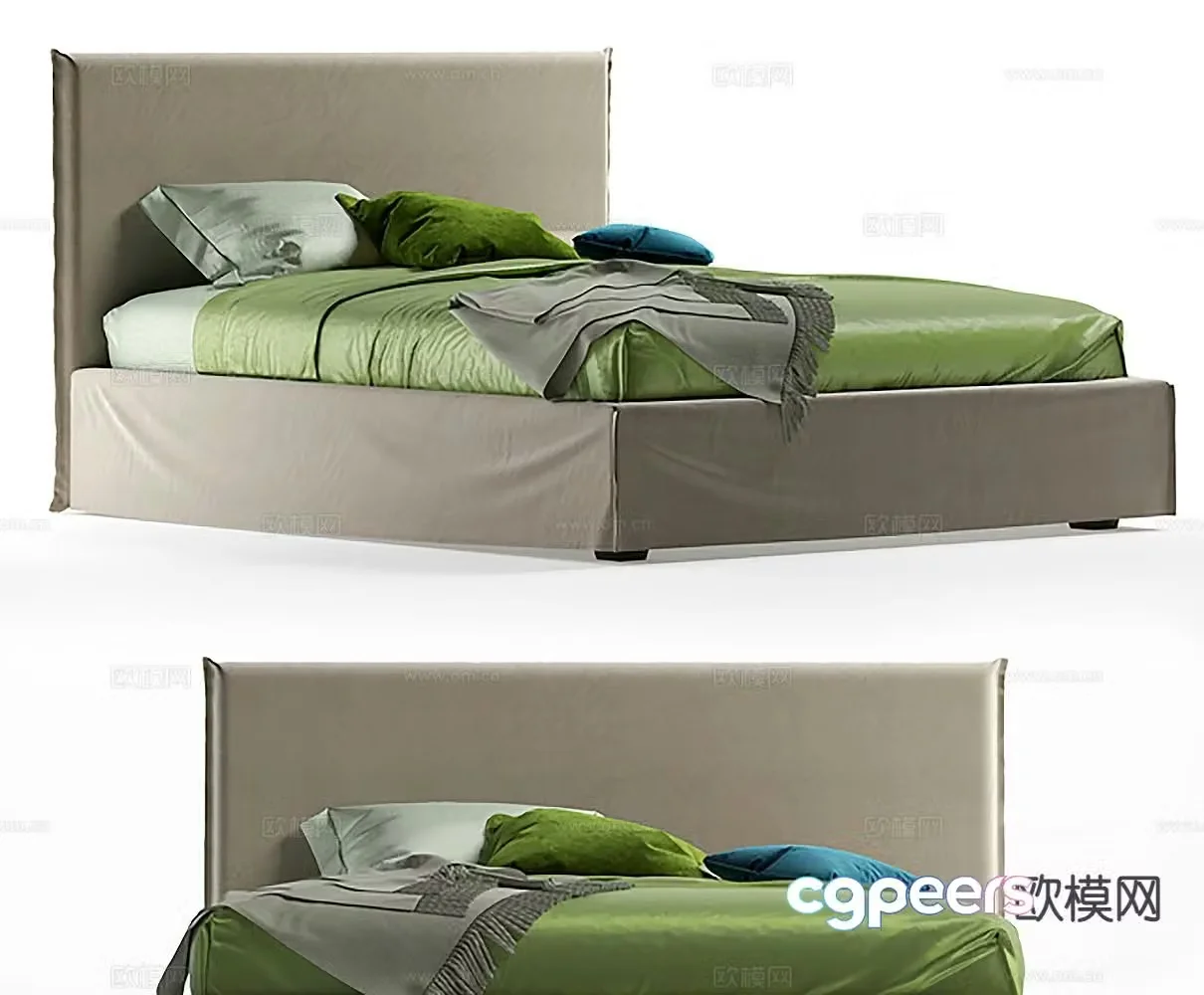 Modern double bed 3d model