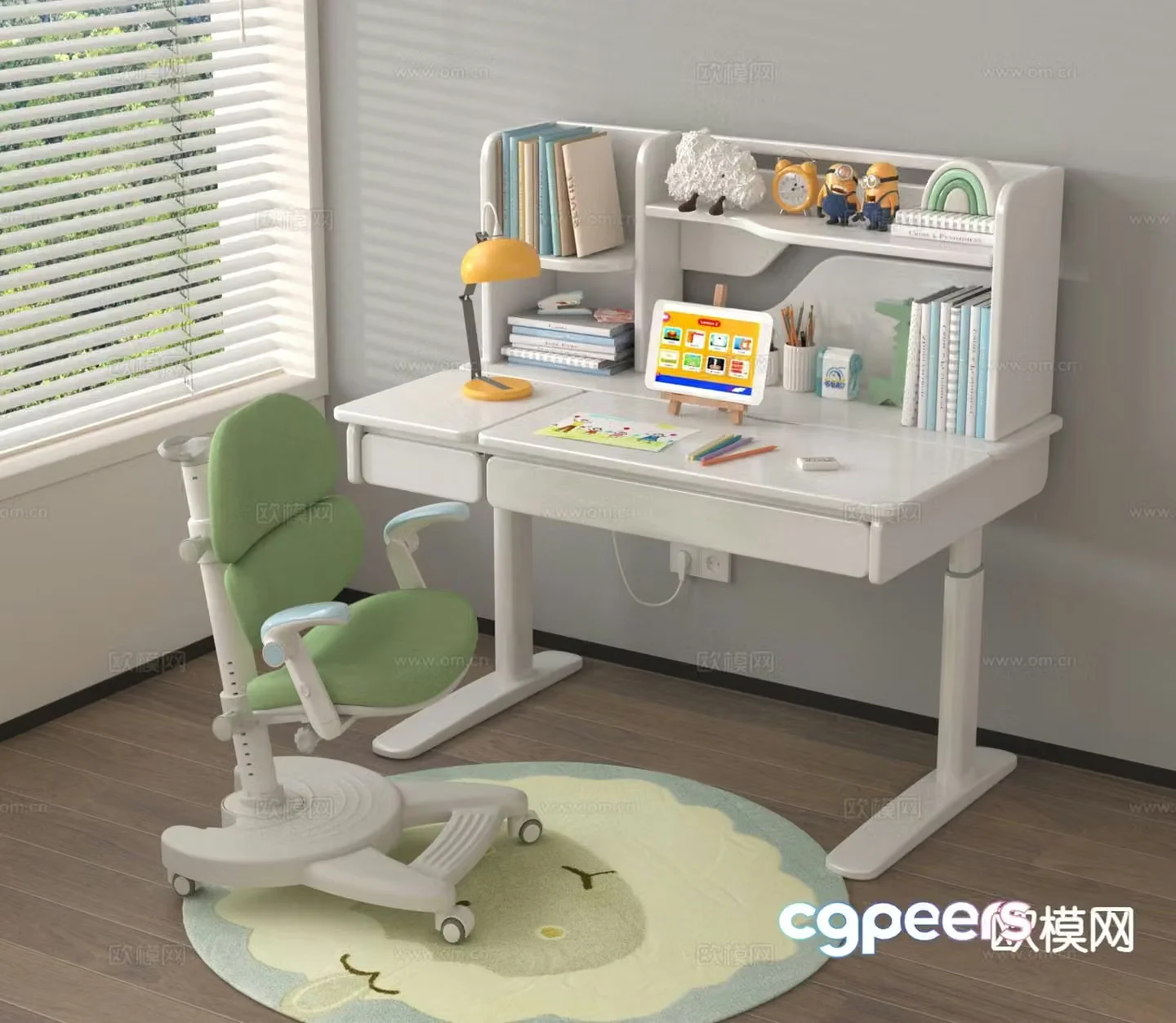 Children’s desk study table study chair children’s desk and chair 3d model