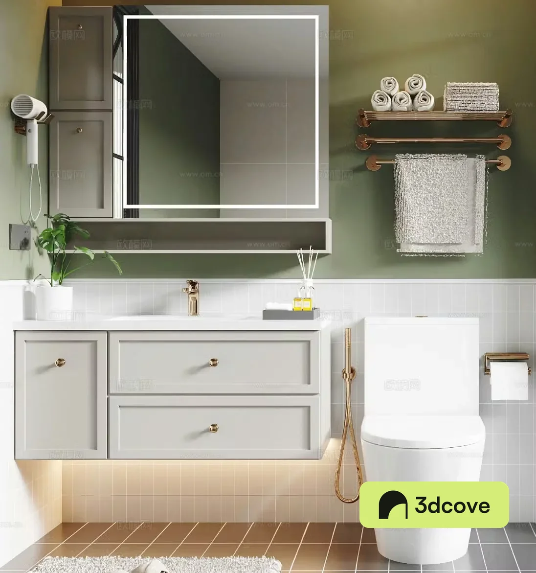 French bathroom cabinet
