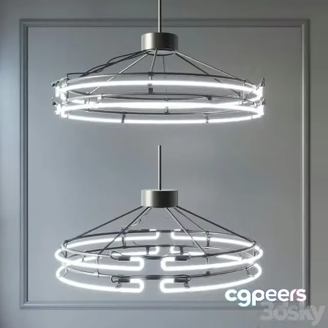 3ds Max Free – Chandelier from neon 1