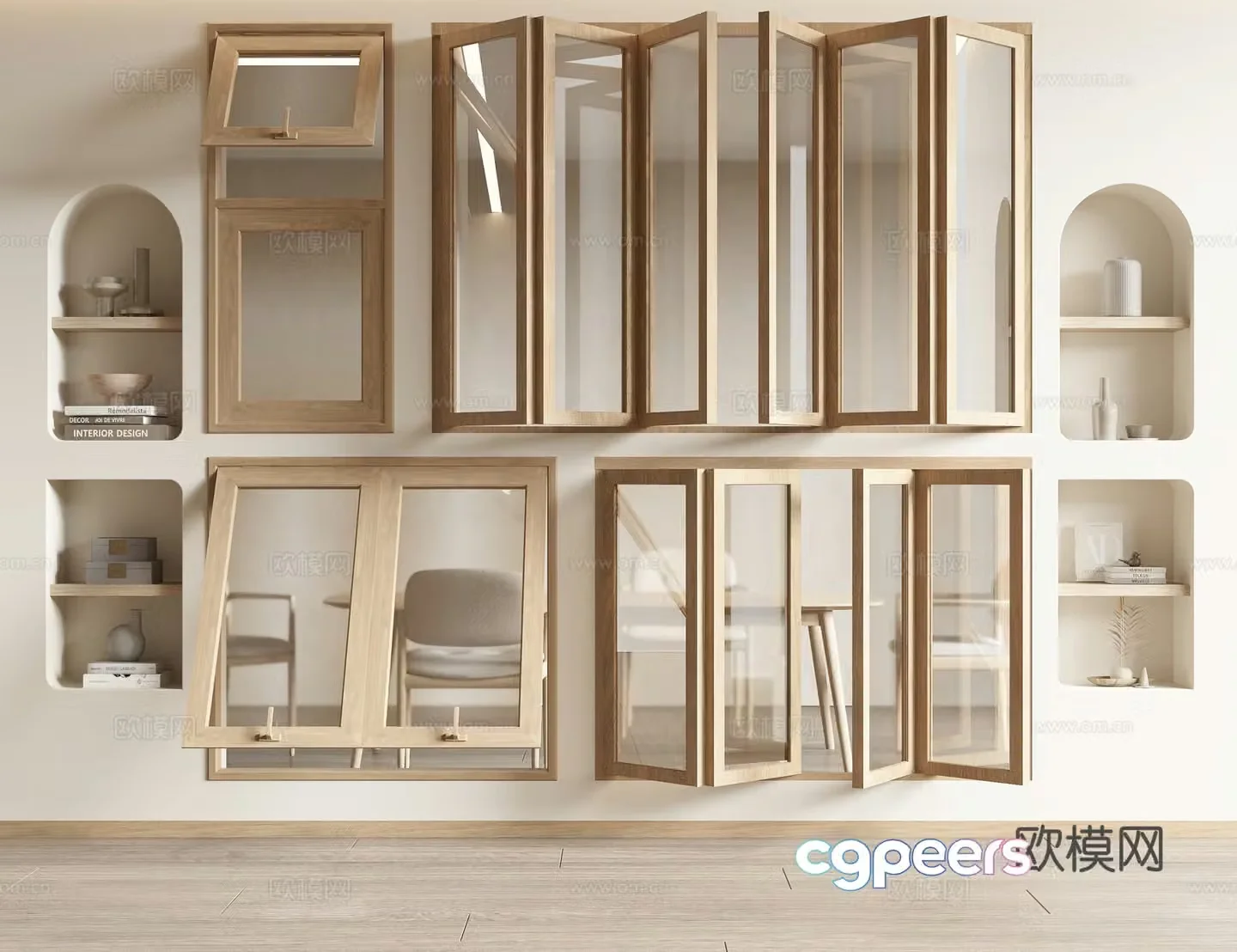 Creamy wind window 3d model