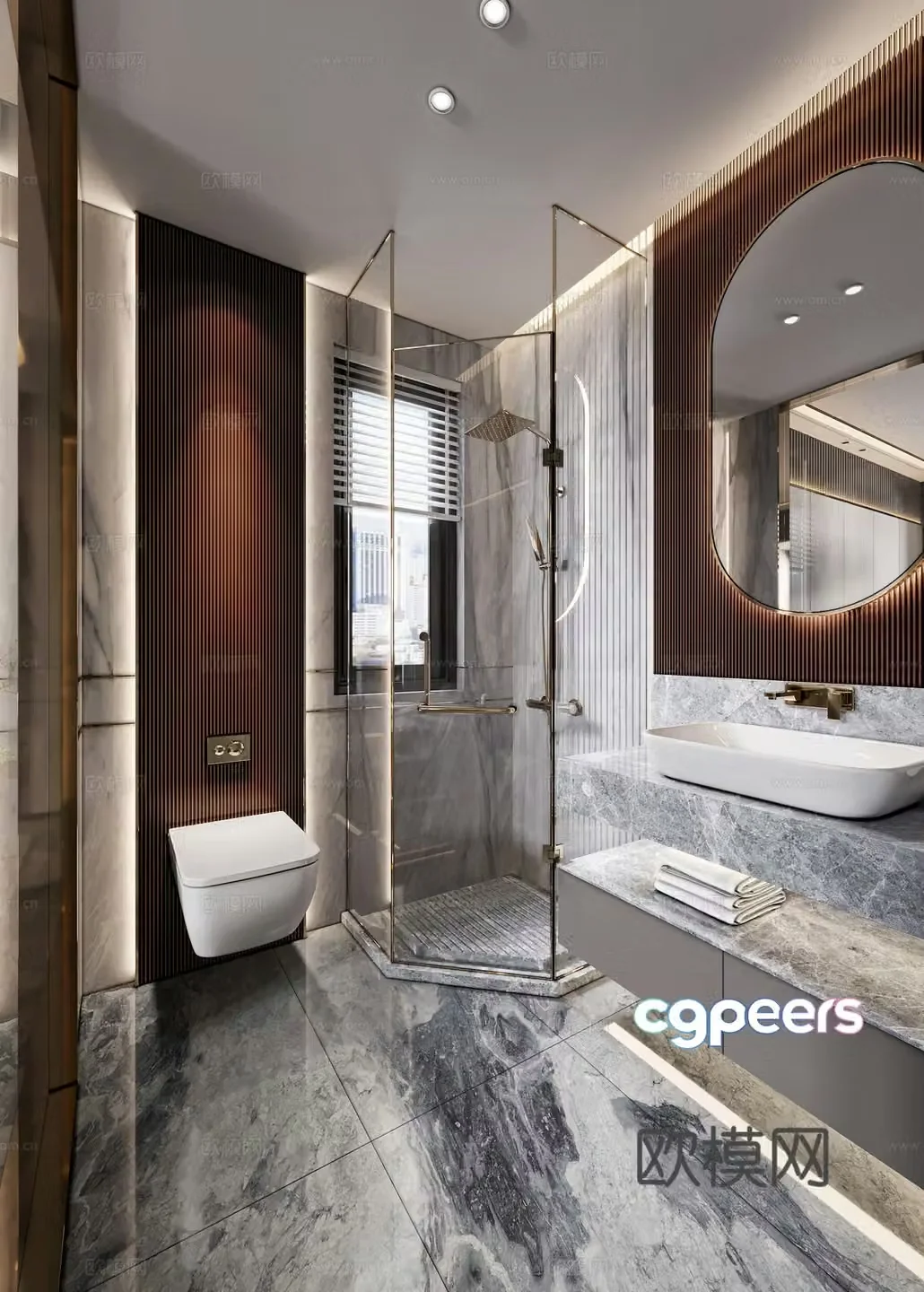 Light luxury bathroom 3d model
