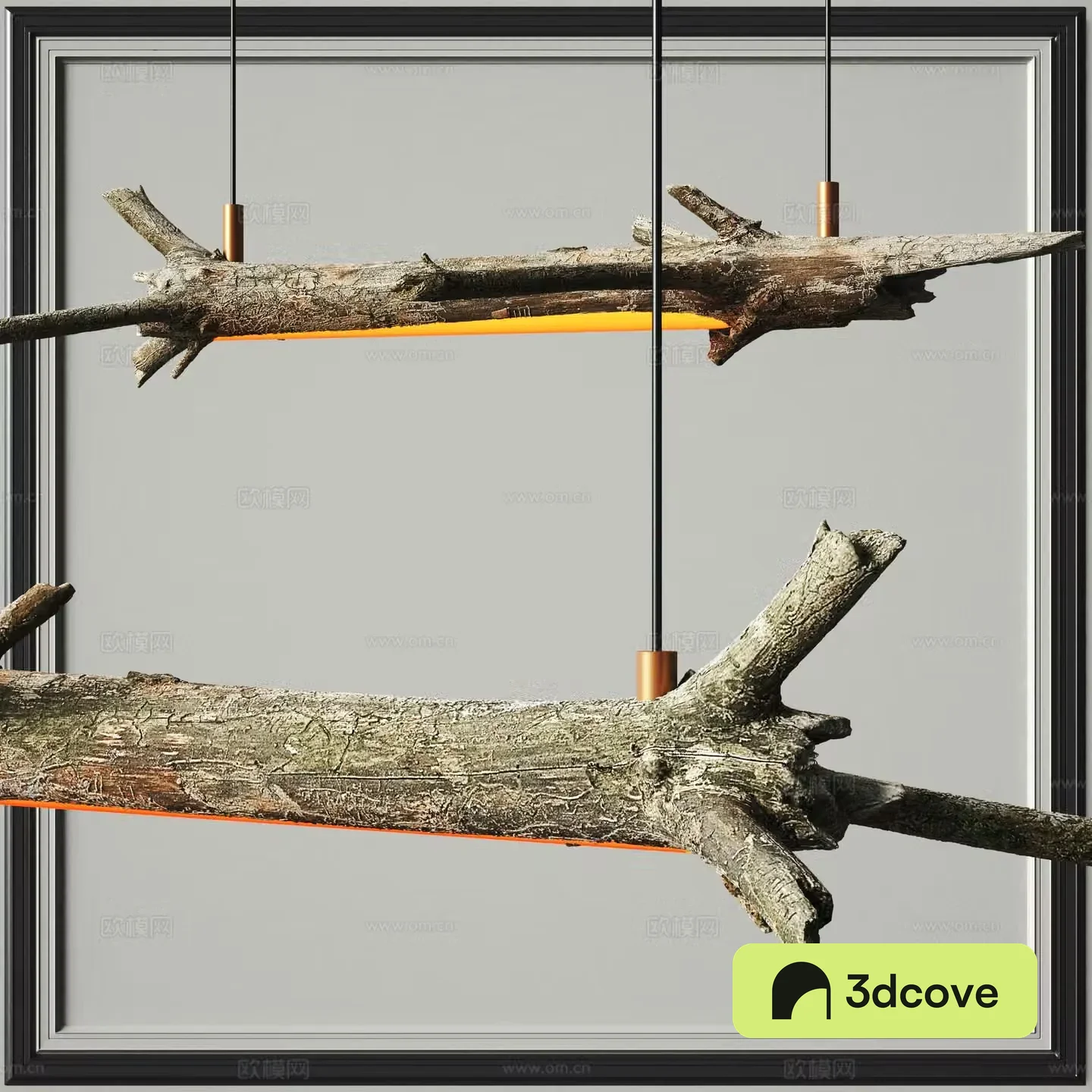 Wabi-sabi dead tree chandelier