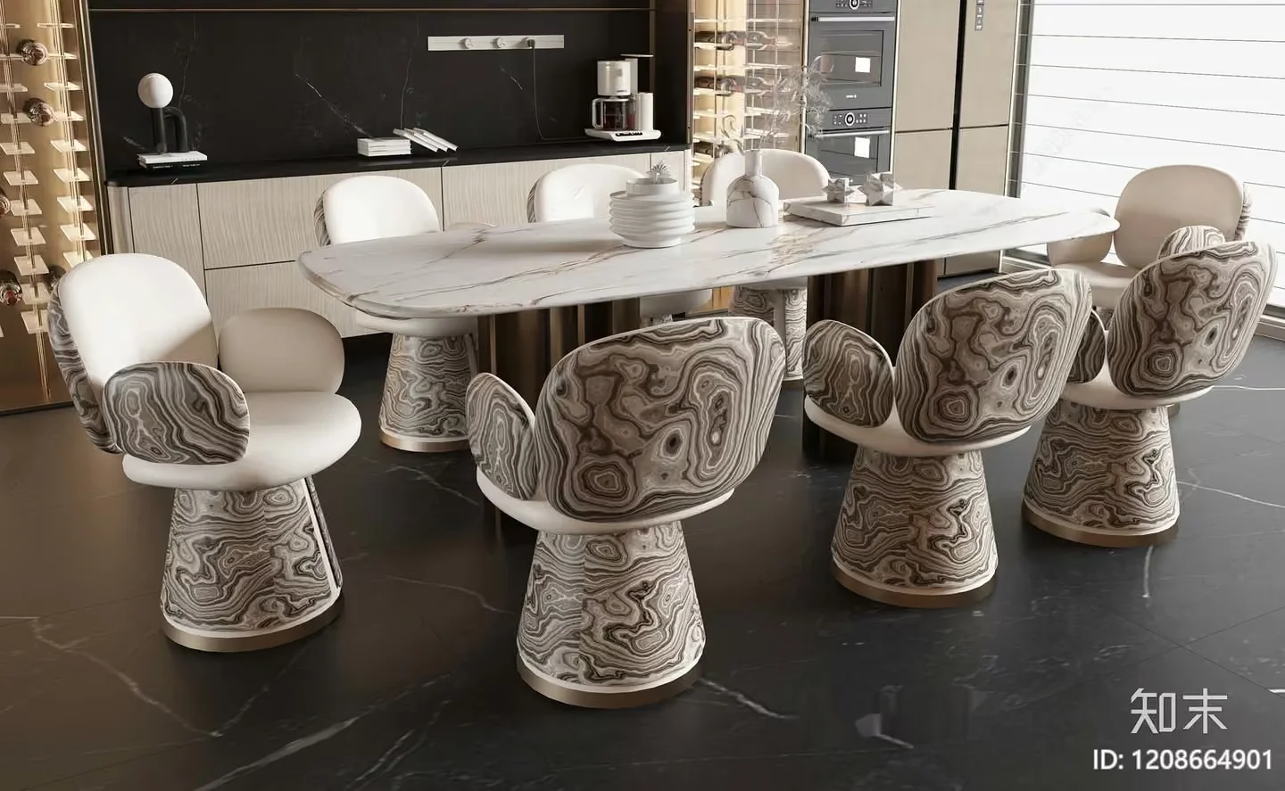 Modern Dining Room 3D Model – 22555 – VRAY Render