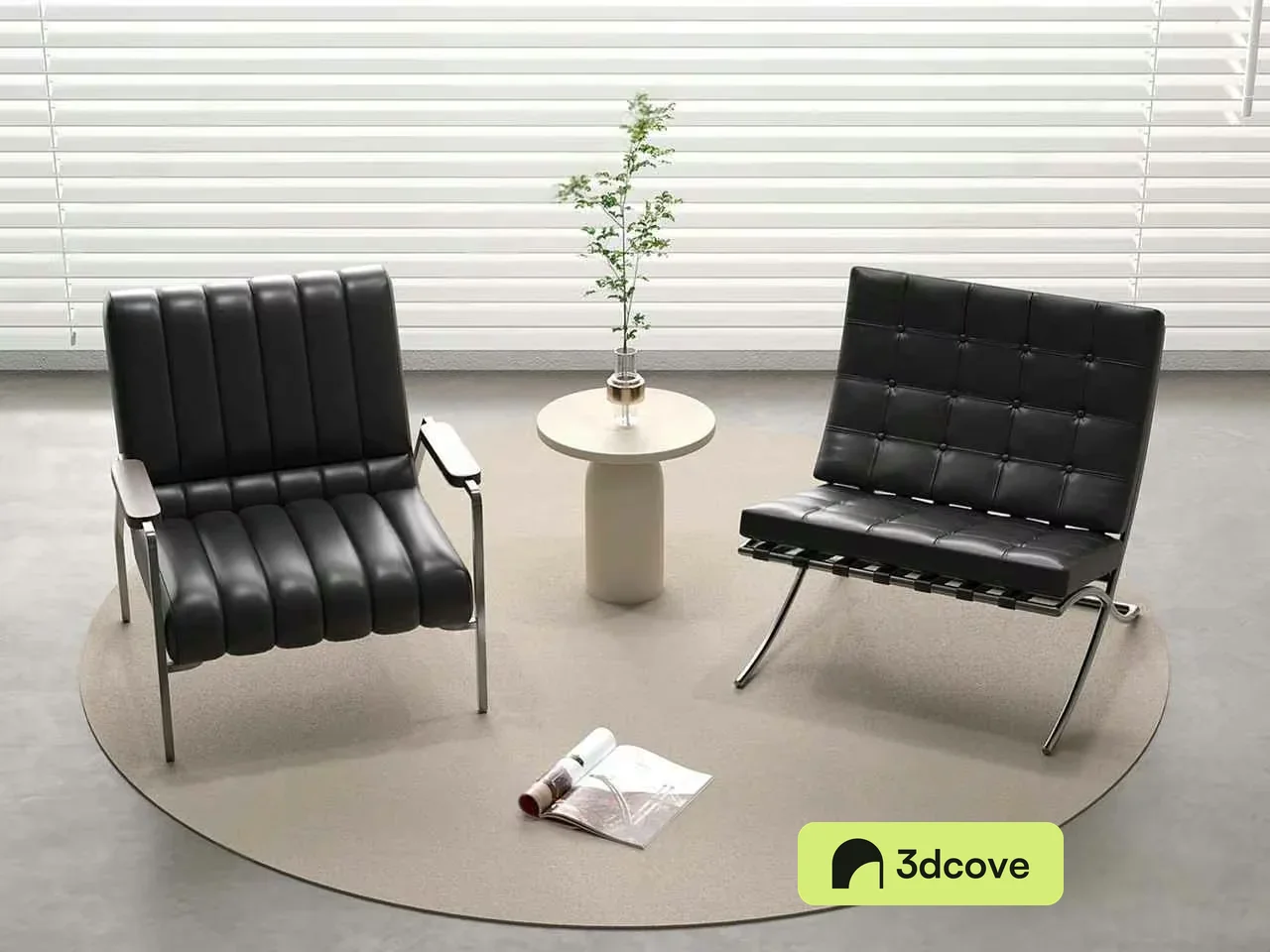 Modern Black Leather Chairs