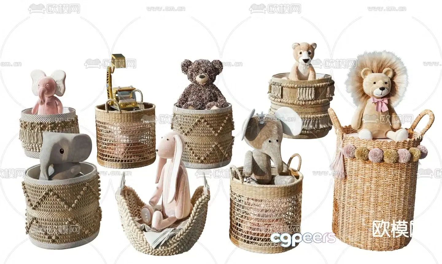 Modern children’s animal plush doll 3d model
