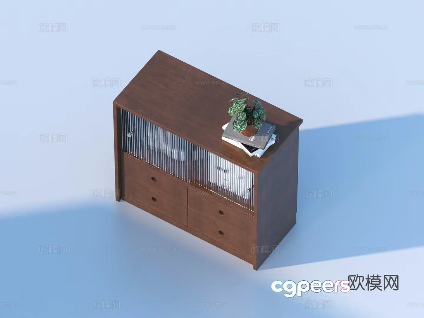 Wardrobe vintage bookcase 3d model