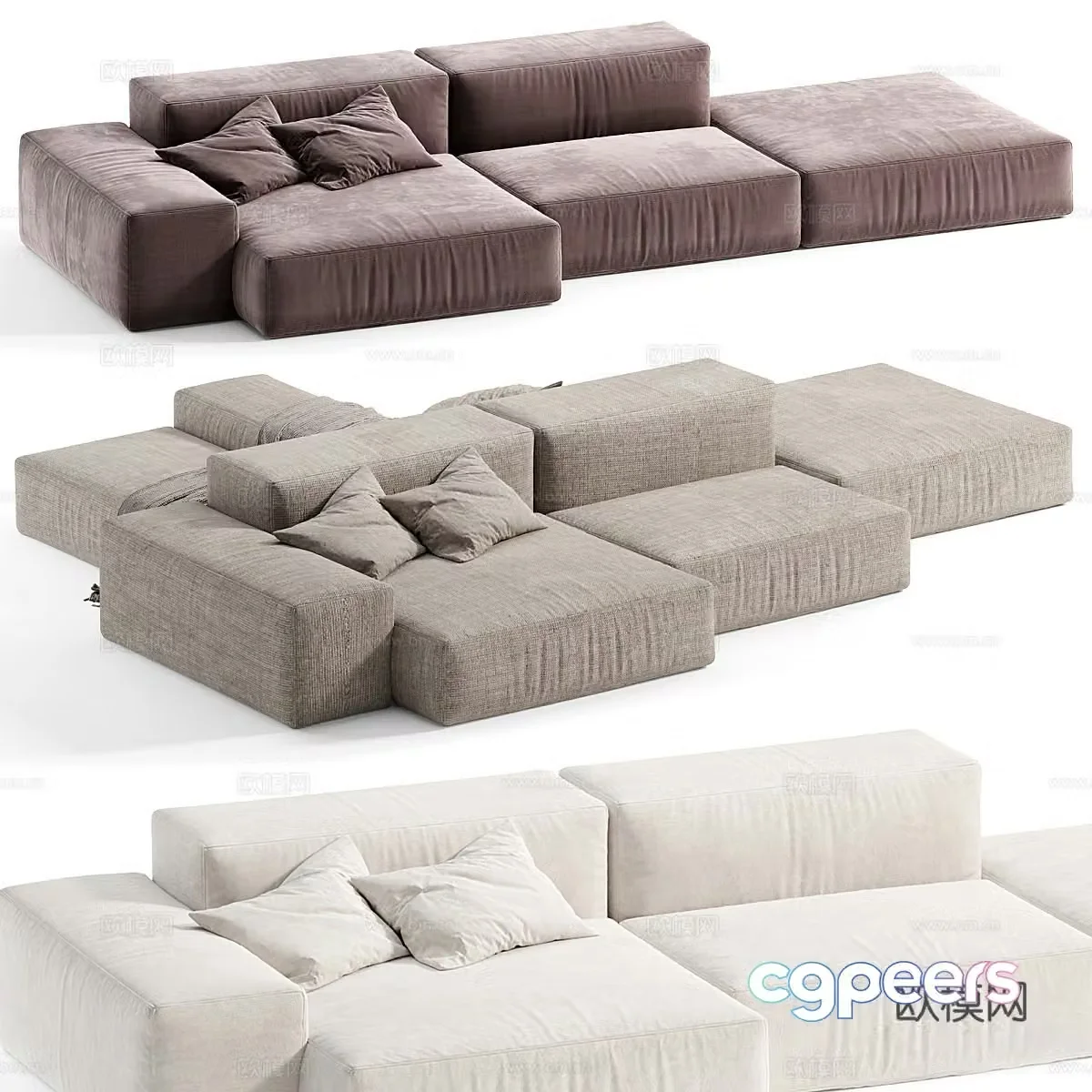 Modern Italian Italini Module Sofa 3D Model