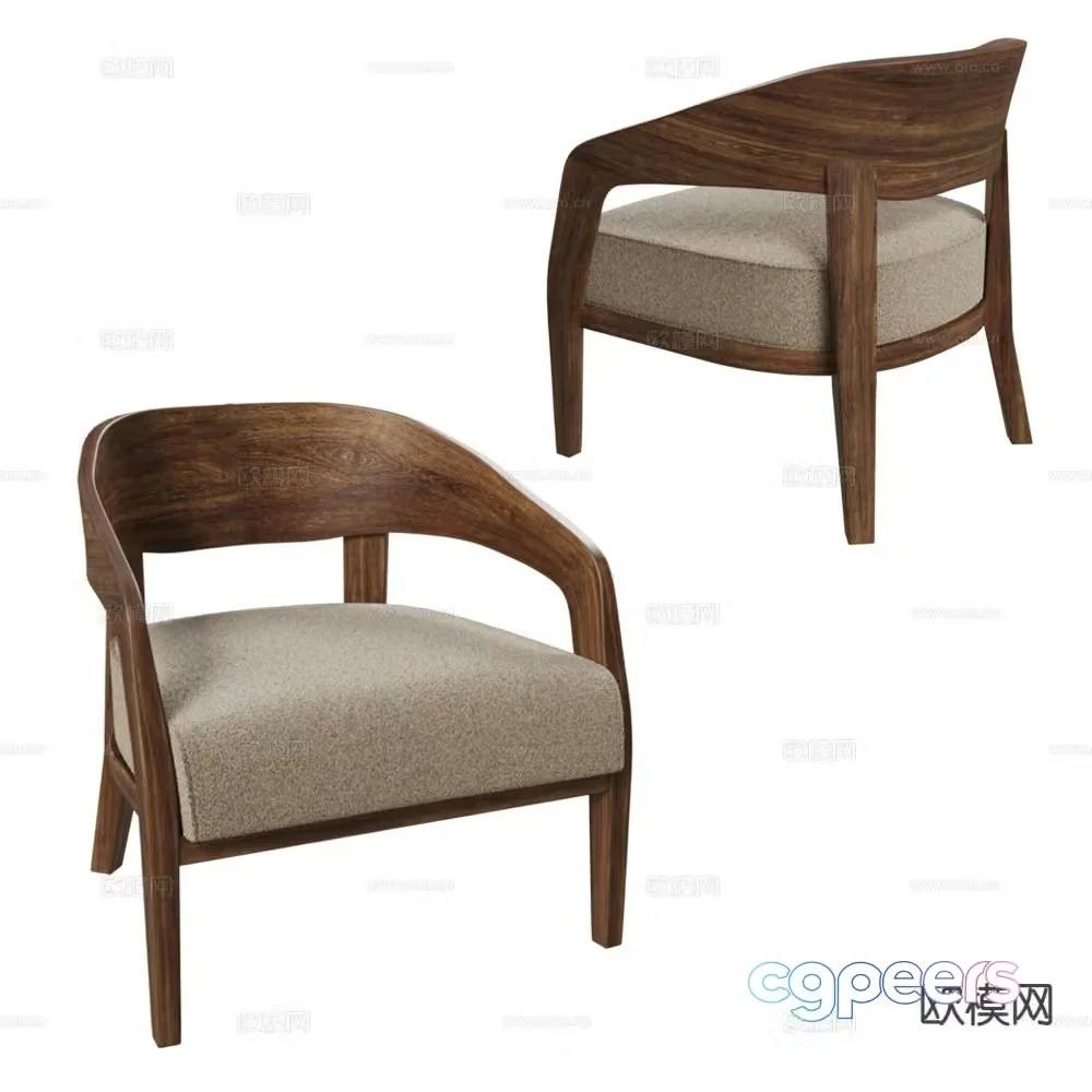 Porada Nordic chair leisure chair 3d model