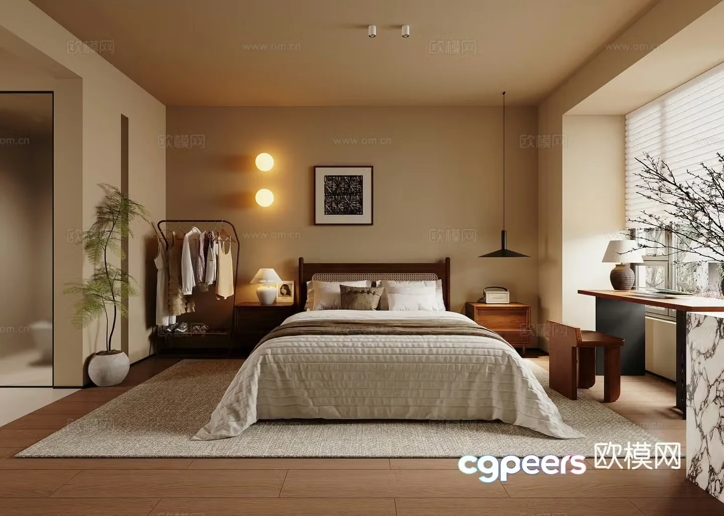 Medieval style bedroom master bedroom 3d model