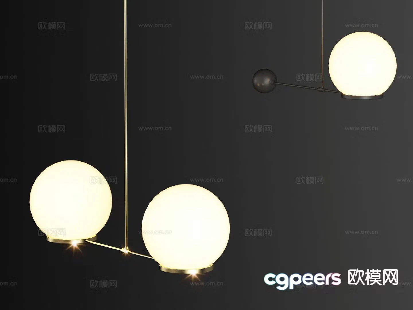 Modern metal chandelier 3d model