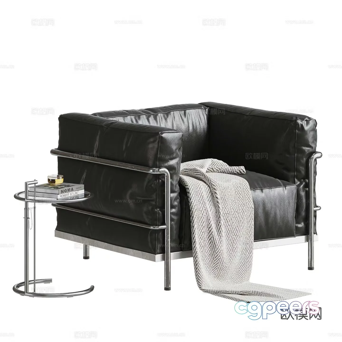 Modern single sofa LC3 single sofa Leather single sofa Leisure chair 3D model
