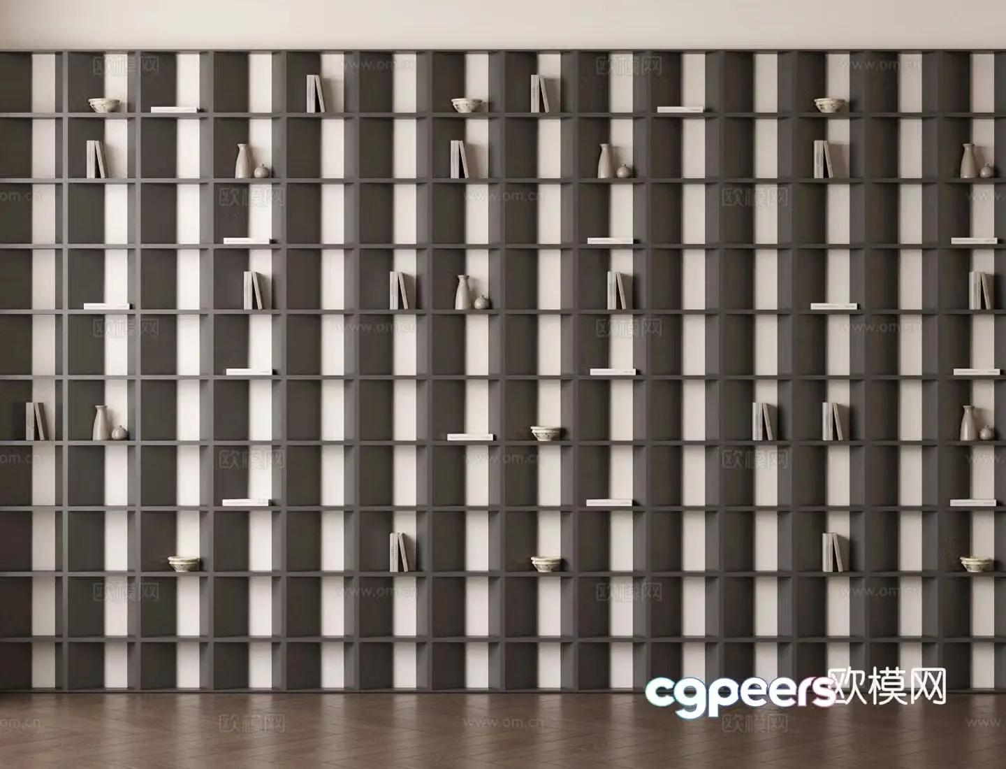 Modern storage rack Decorative rack Aluminum profile storage rack Hollow storage rack Hollow cement brick 3D model