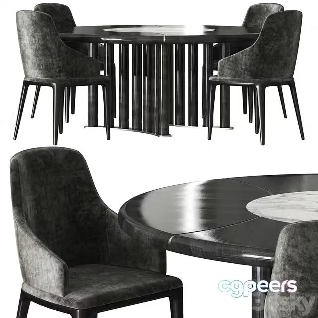 3ds Max Free – Opera Contemporary Oliver Round Table and Hilary Armchair Set
