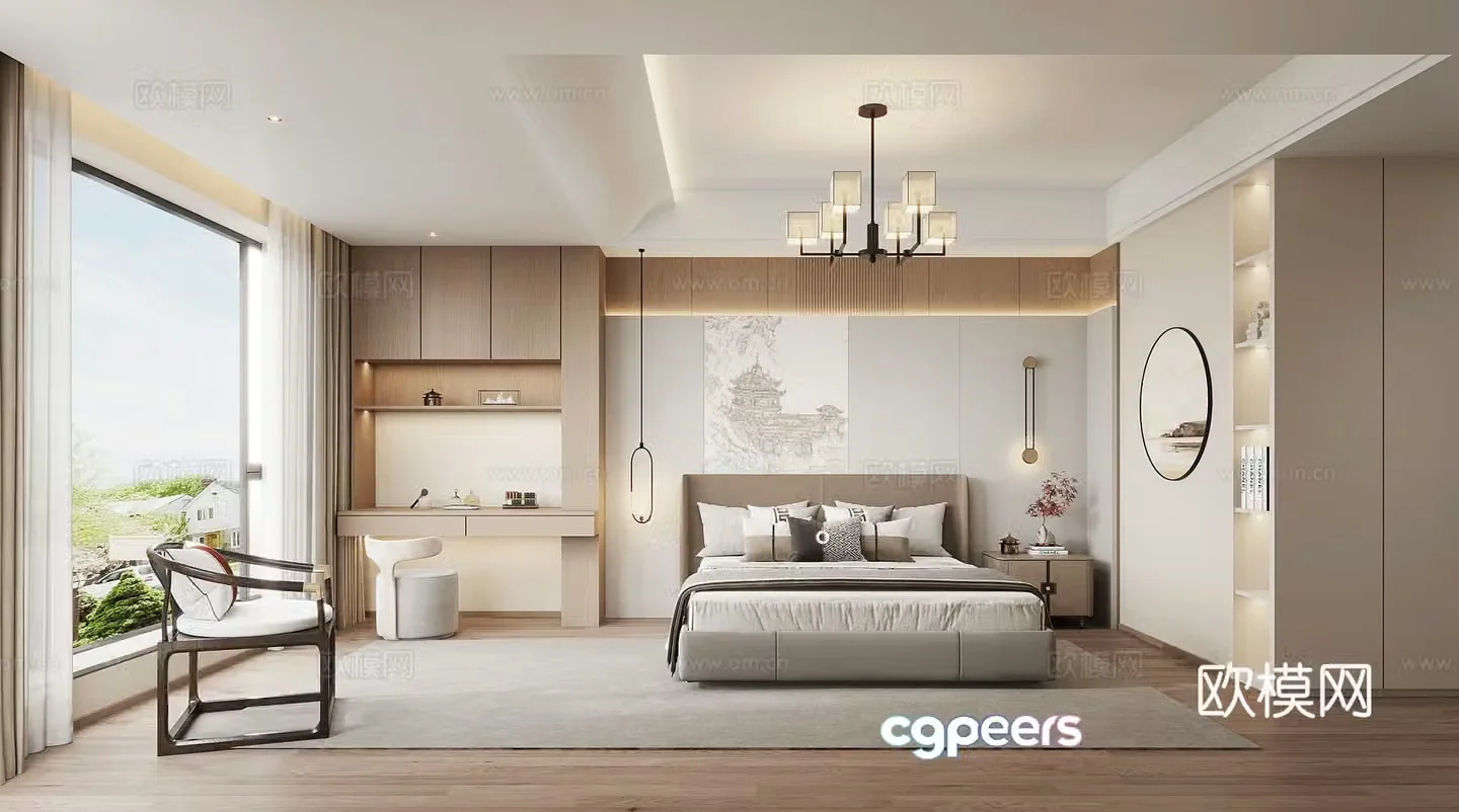 New Chinese style bedroom master bedroom 3D model
