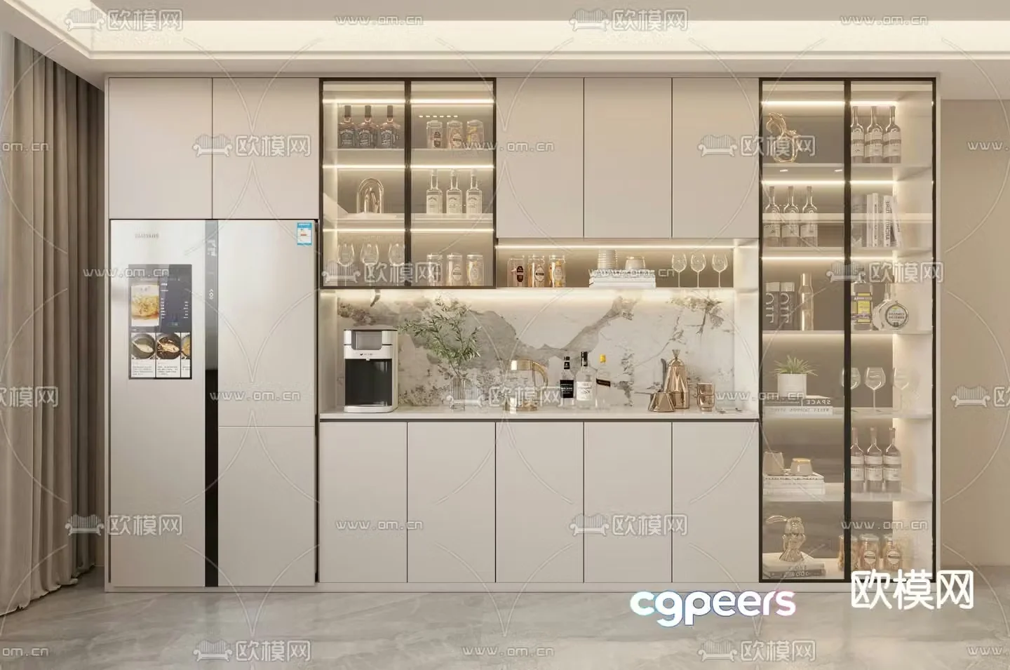 Sideboard wine cabinet 3d model